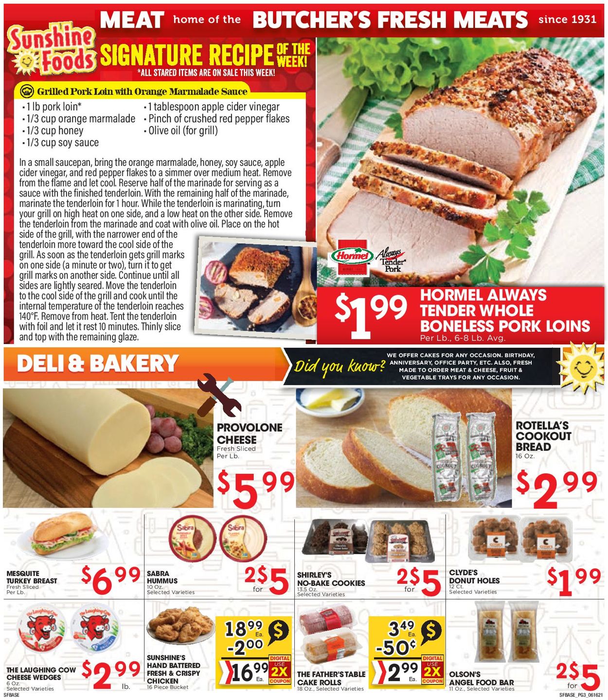 Catalogue Sunshine Foods from 06/16/2021