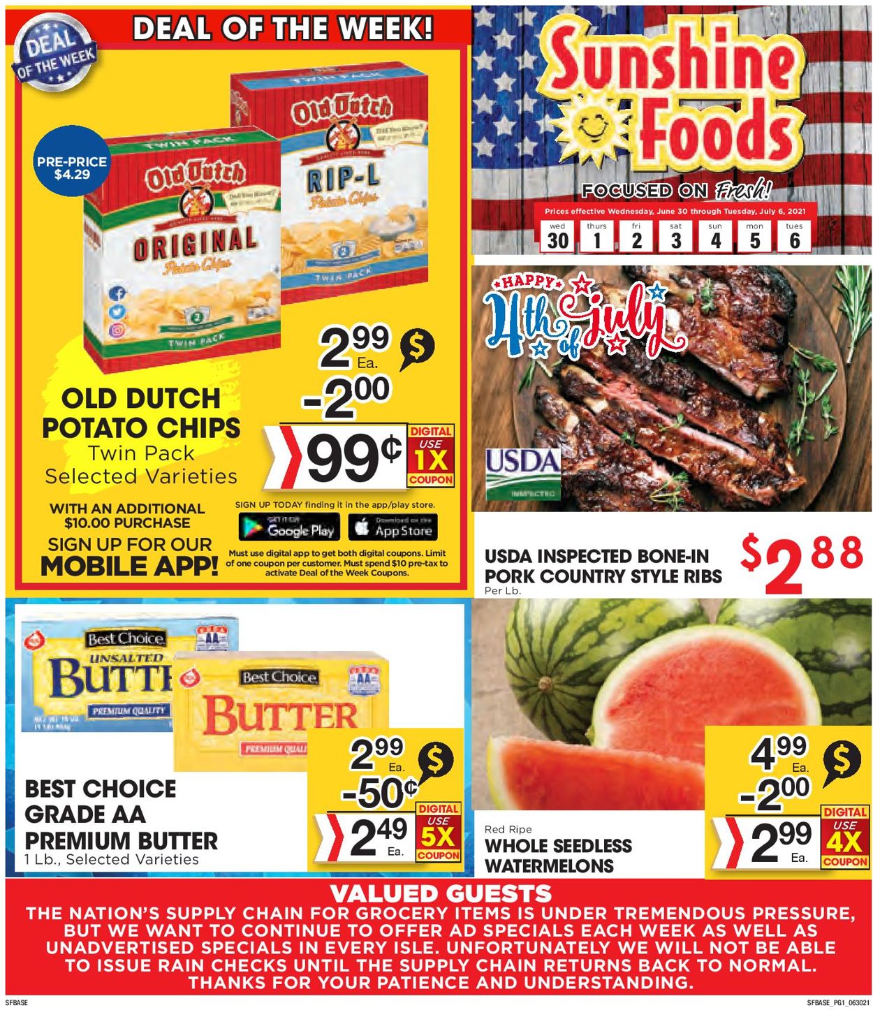 Catalogue Sunshine Foods from 06/30/2021