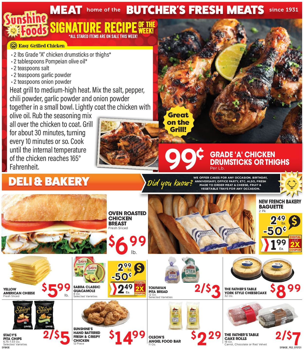 Catalogue Sunshine Foods from 07/07/2021