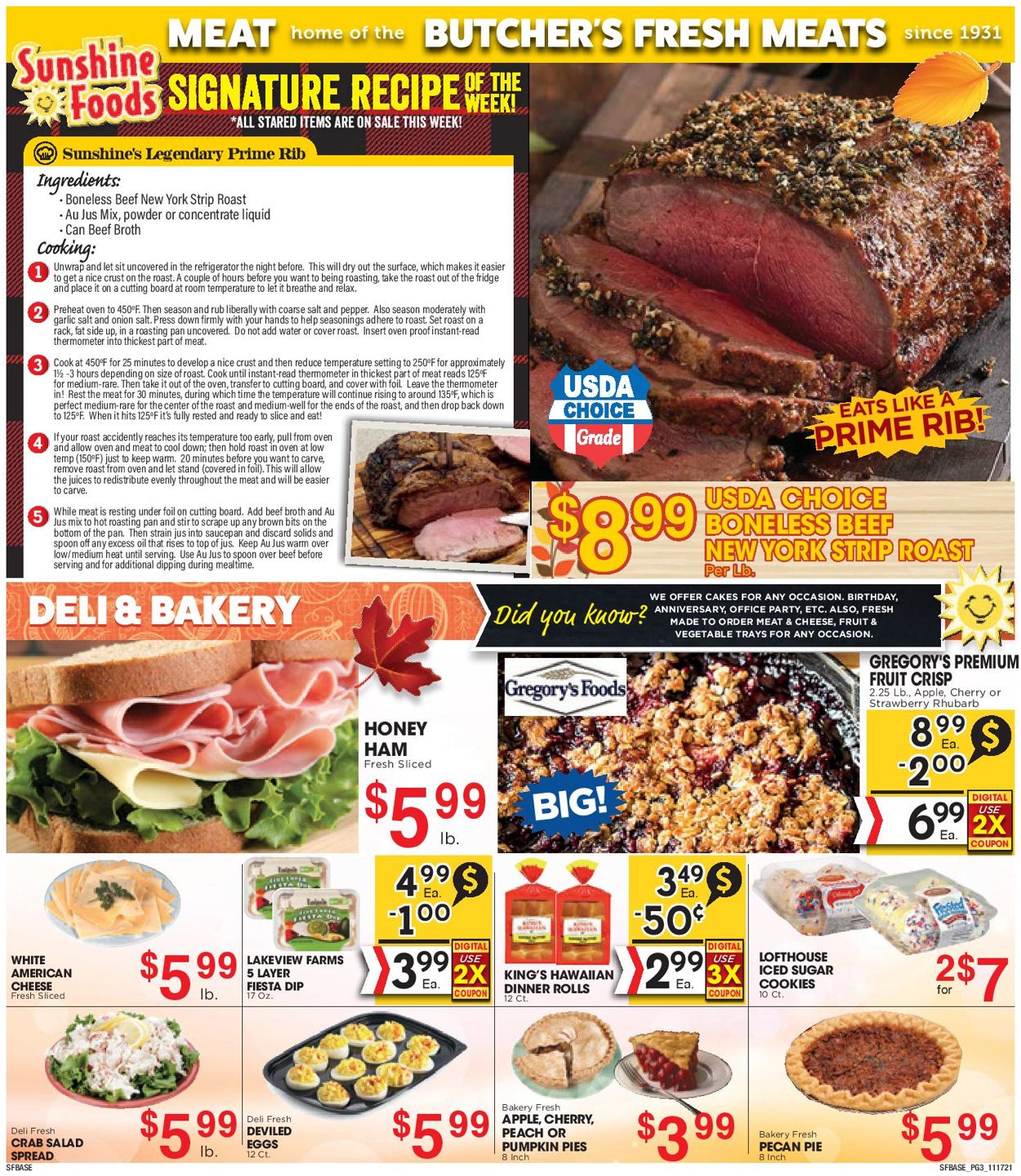 Catalogue Sunshine Foods THANKSGIVING 2021 from 11/17/2021