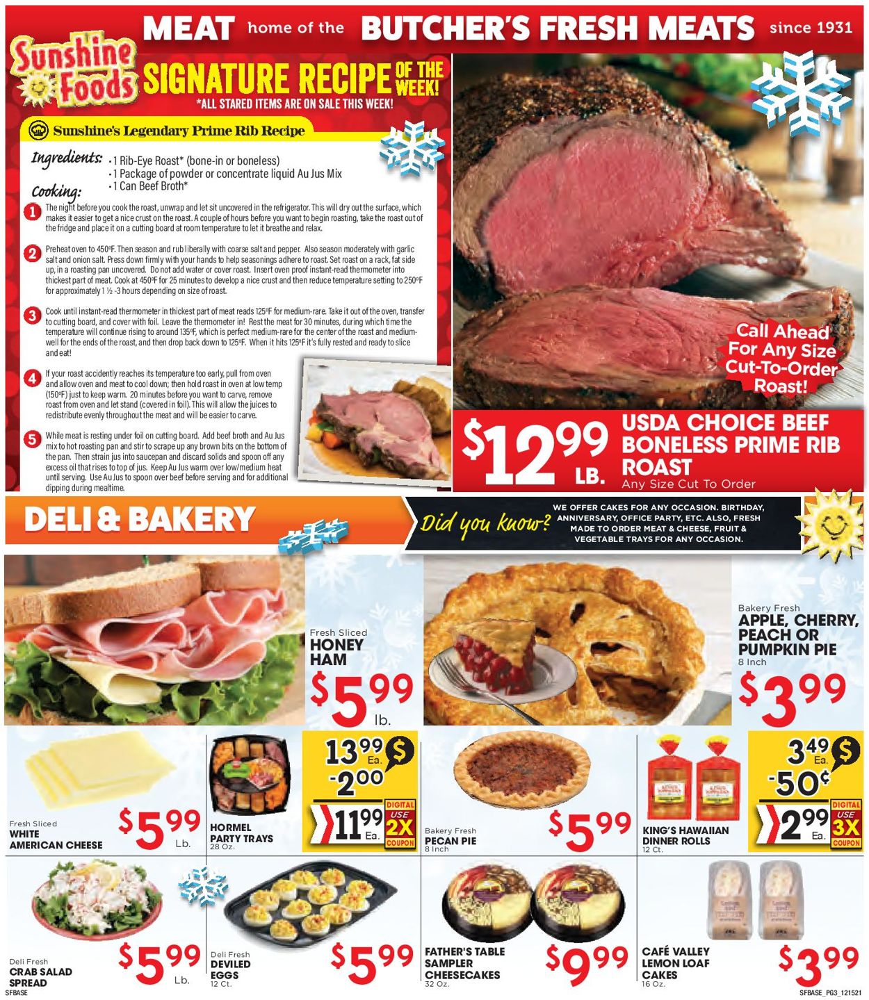 Catalogue Sunshine Foods CHRISTMAS 2021 from 12/15/2021