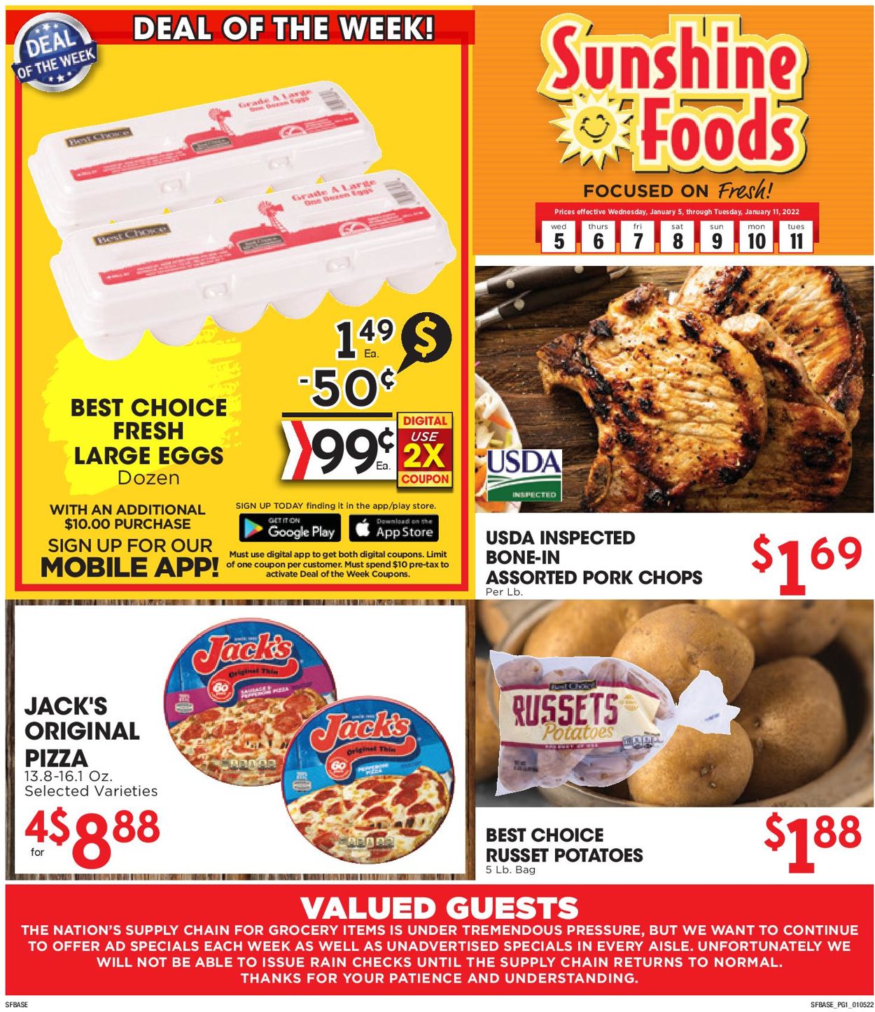 Catalogue Sunshine Foods from 01/05/2022