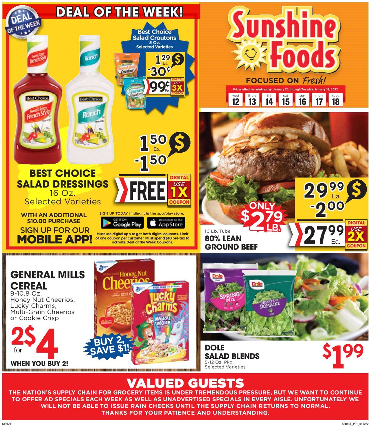 Catalogue Sunshine Foods from 01/12/2022