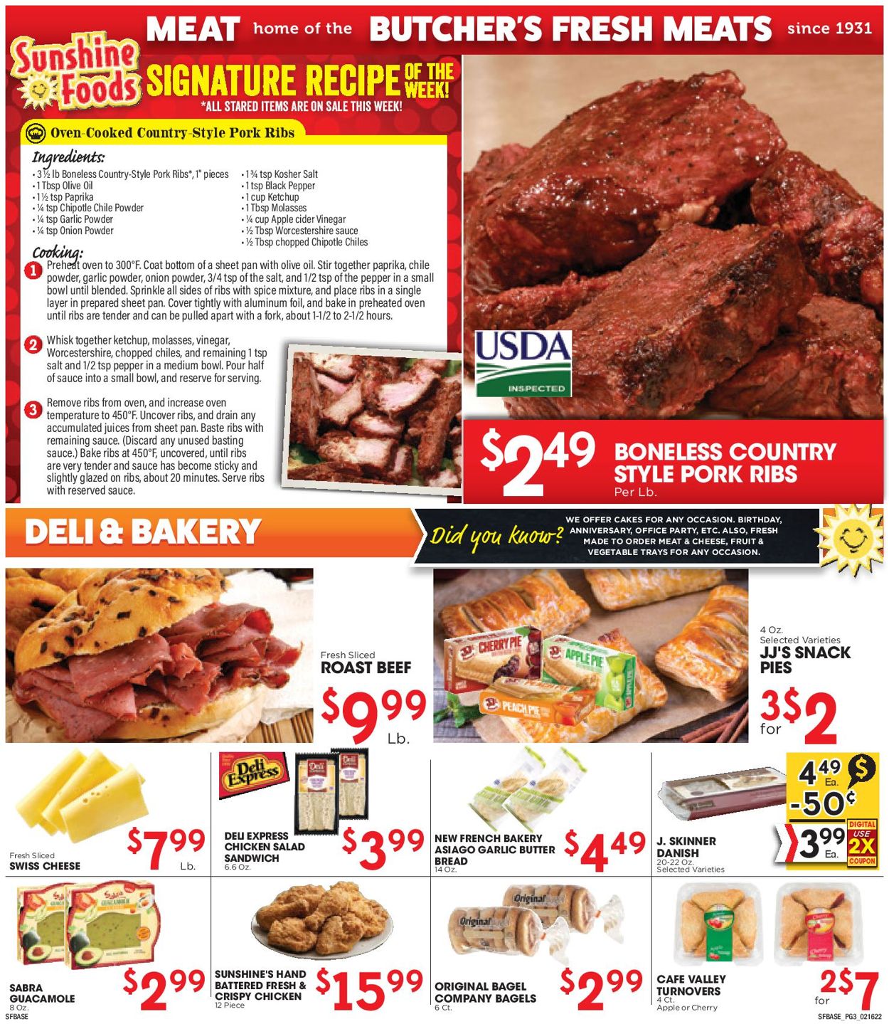 Catalogue Sunshine Foods from 02/16/2022