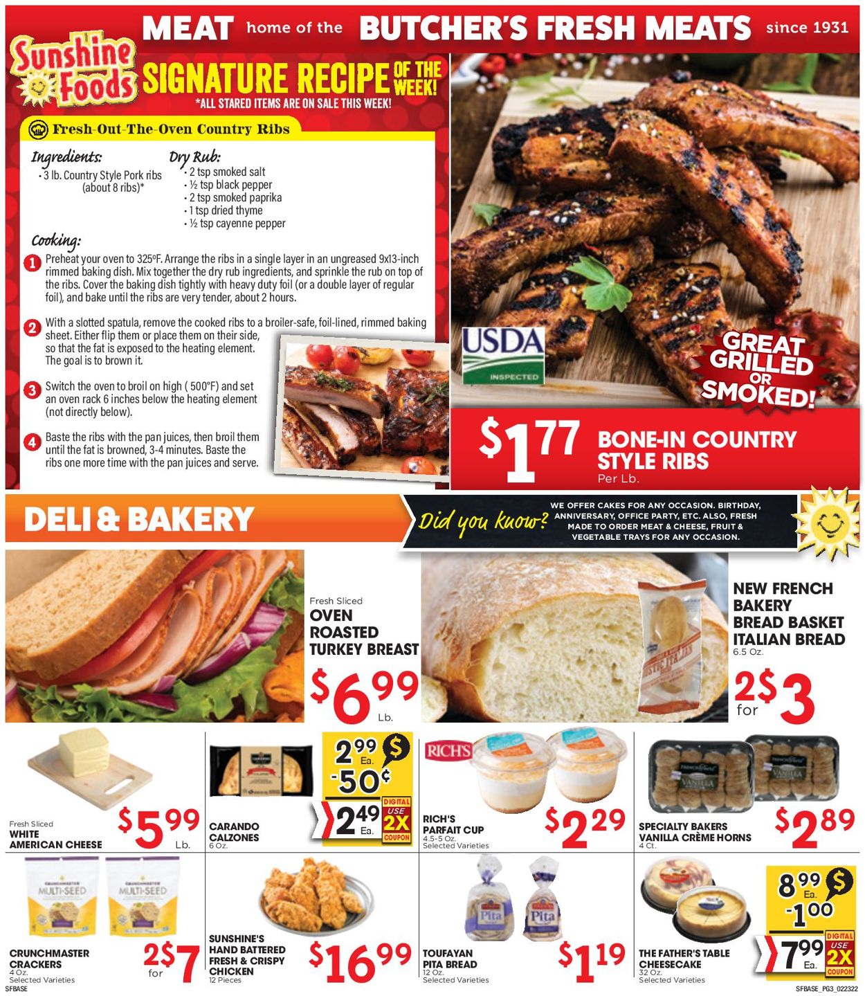 Catalogue Sunshine Foods from 02/23/2022