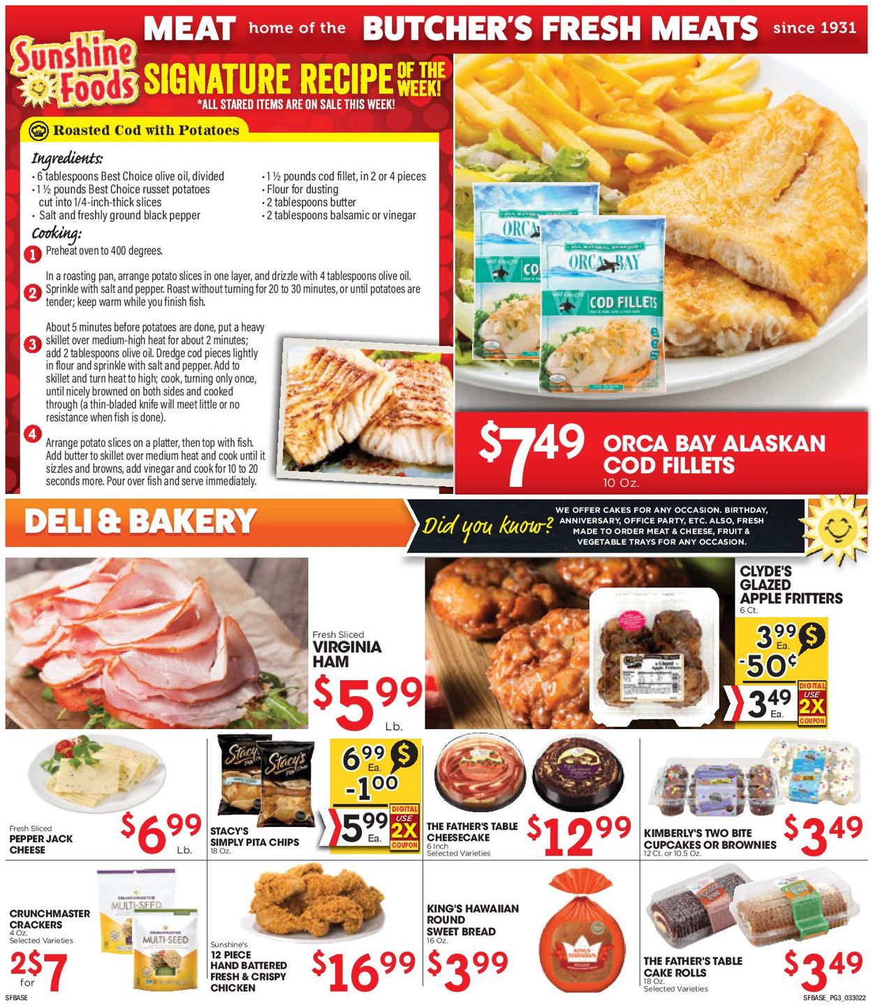 Catalogue Sunshine Foods from 03/30/2022