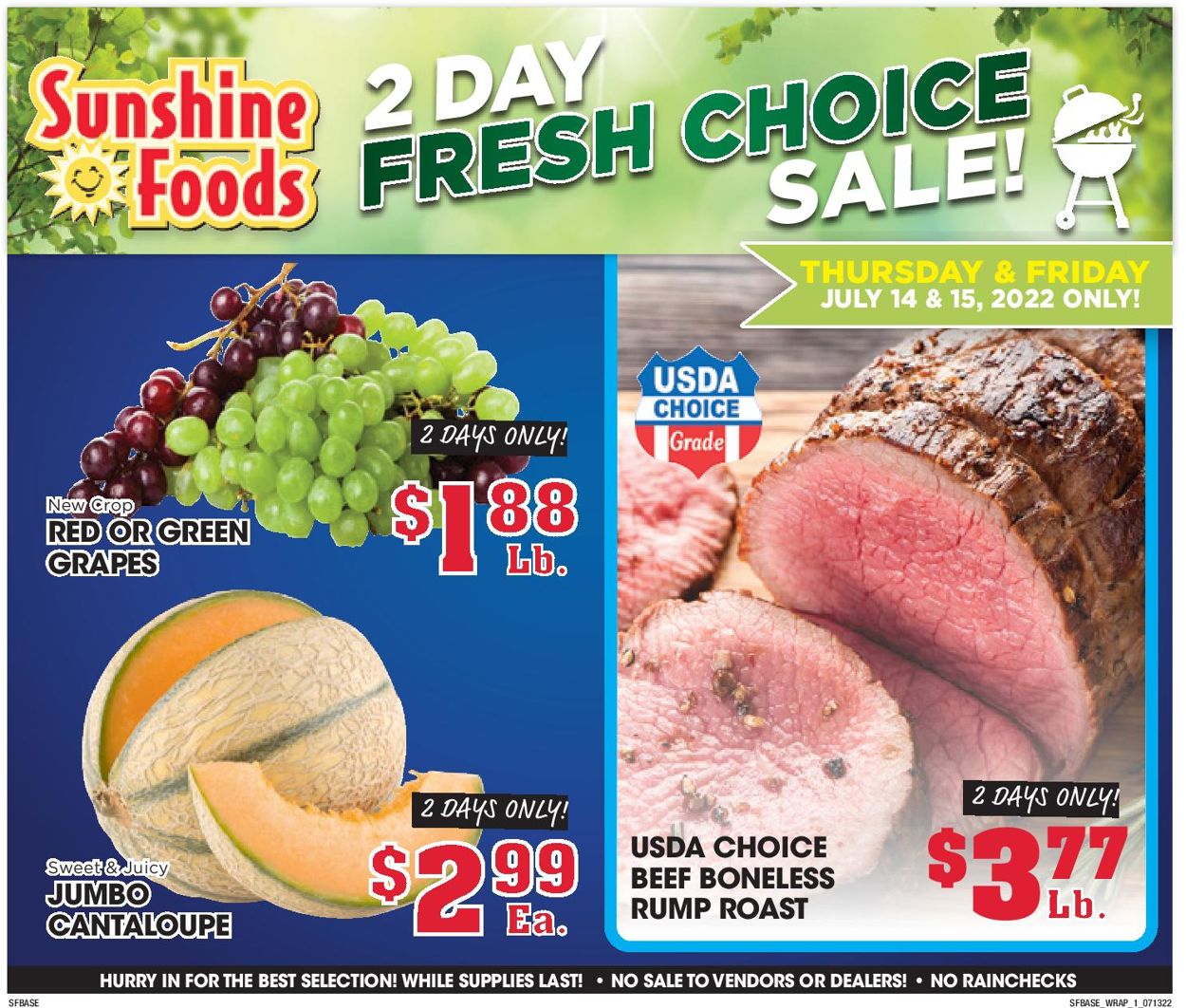 Catalogue Sunshine Foods from 07/13/2022