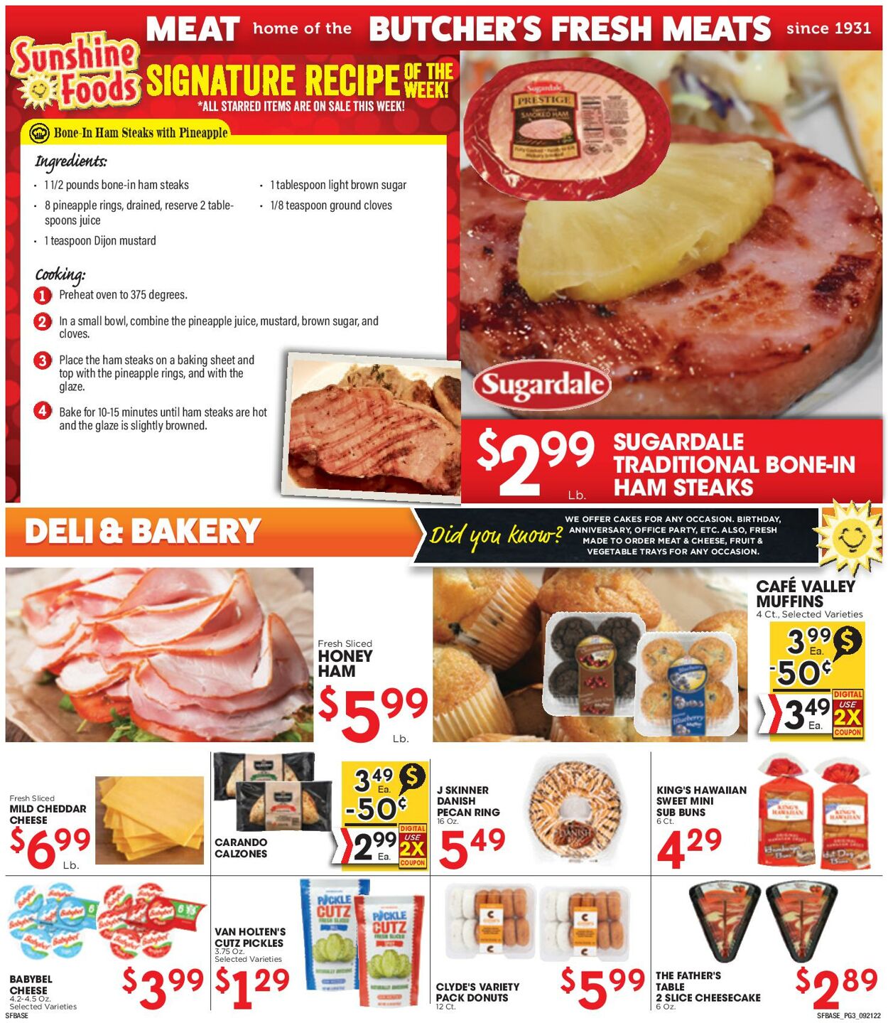 Catalogue Sunshine Foods from 09/21/2022