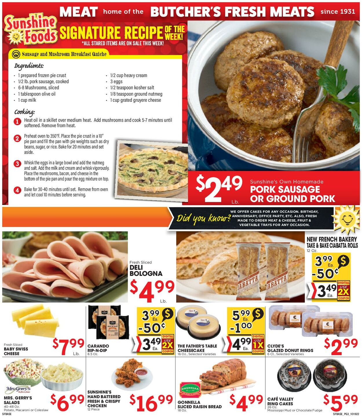 Catalogue Sunshine Foods from 10/19/2022