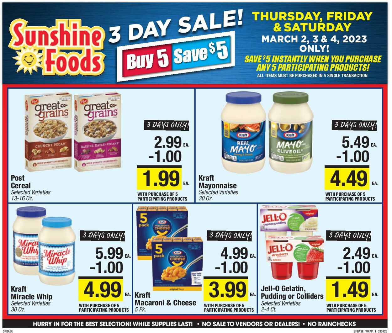 Catalogue Sunshine Foods from 03/01/2023