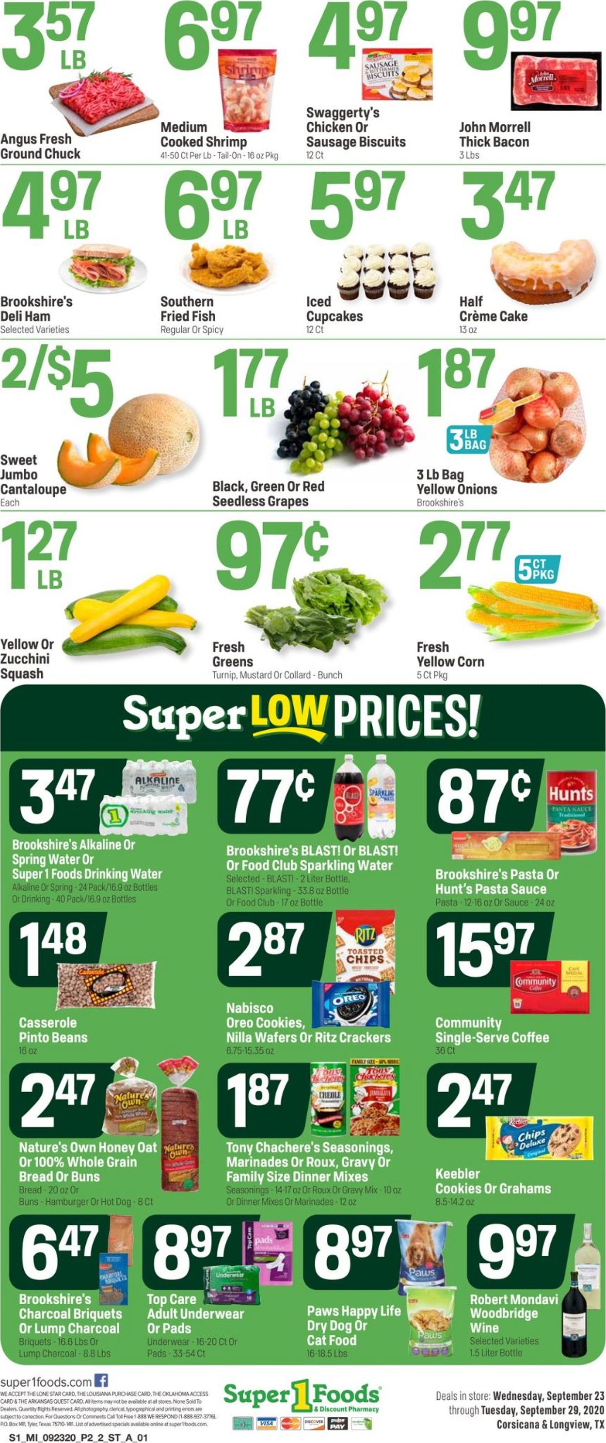 Catalogue Super 1 Foods from 09/23/2020