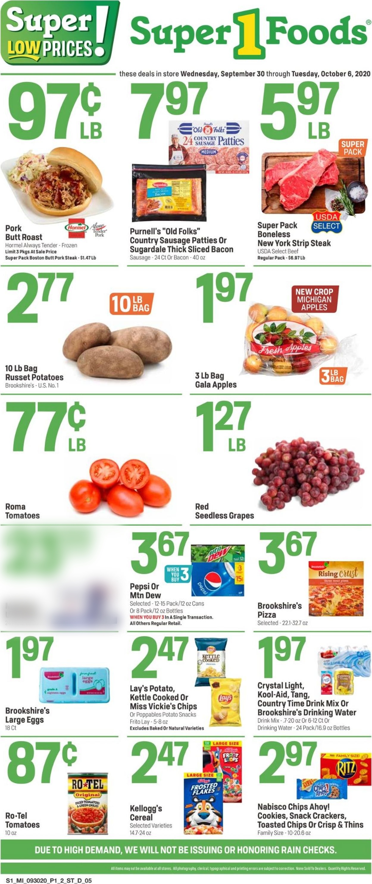 Catalogue Super 1 Foods from 09/30/2020