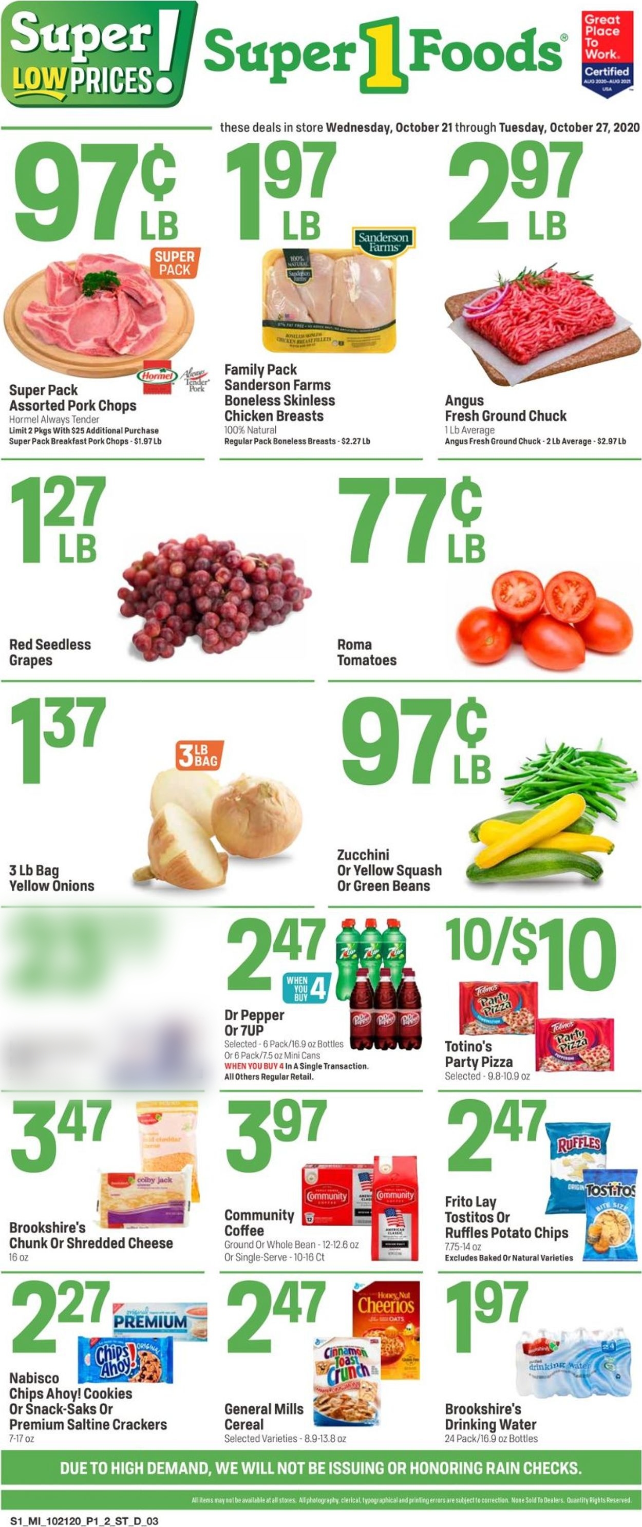 Catalogue Super 1 Foods from 10/21/2020