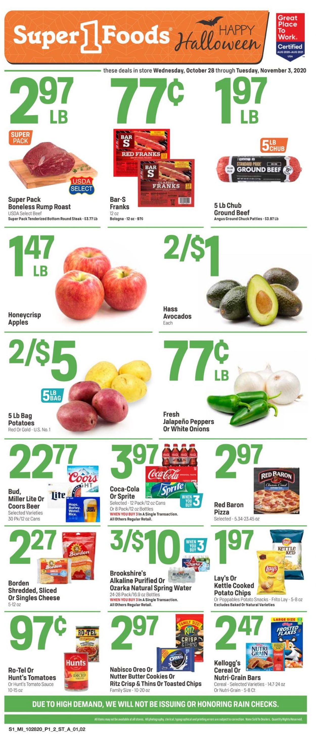 Catalogue Super 1 Foods from 10/28/2020