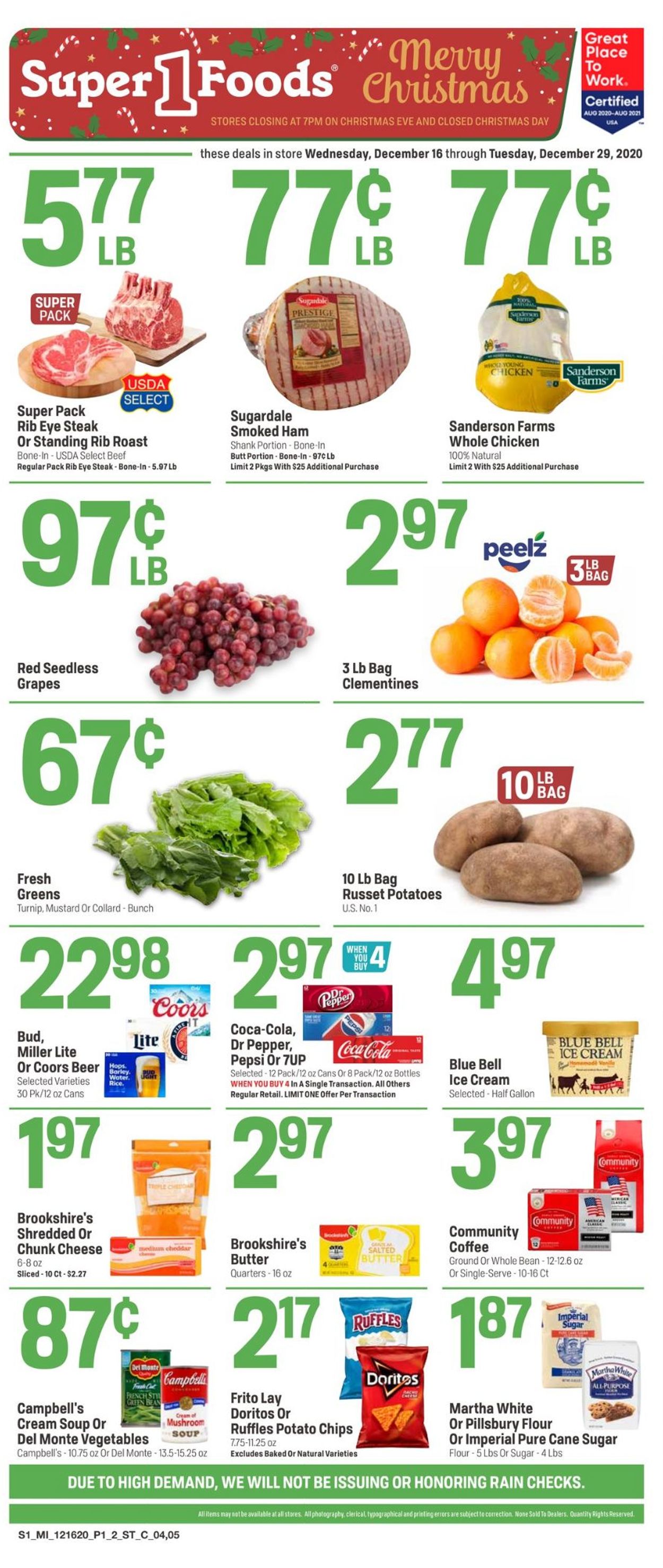 Catalogue Super 1 Foods from 12/16/2020