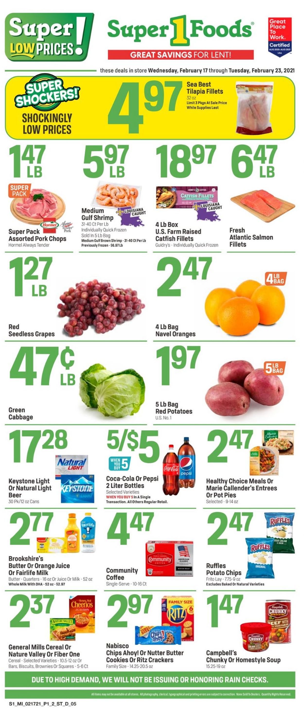 Catalogue Super 1 Foods from 02/17/2021