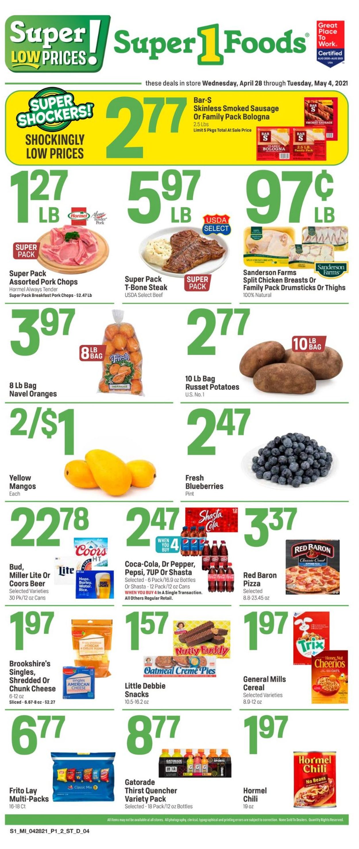 Catalogue Super 1 Foods from 04/28/2021