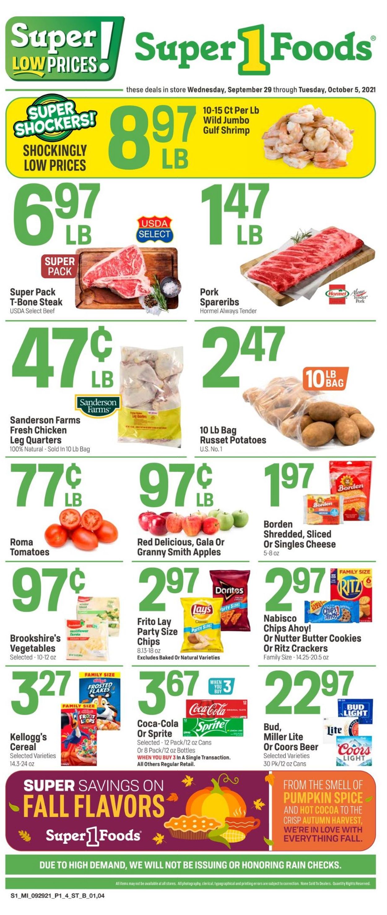 Catalogue Super 1 Foods from 09/29/2021