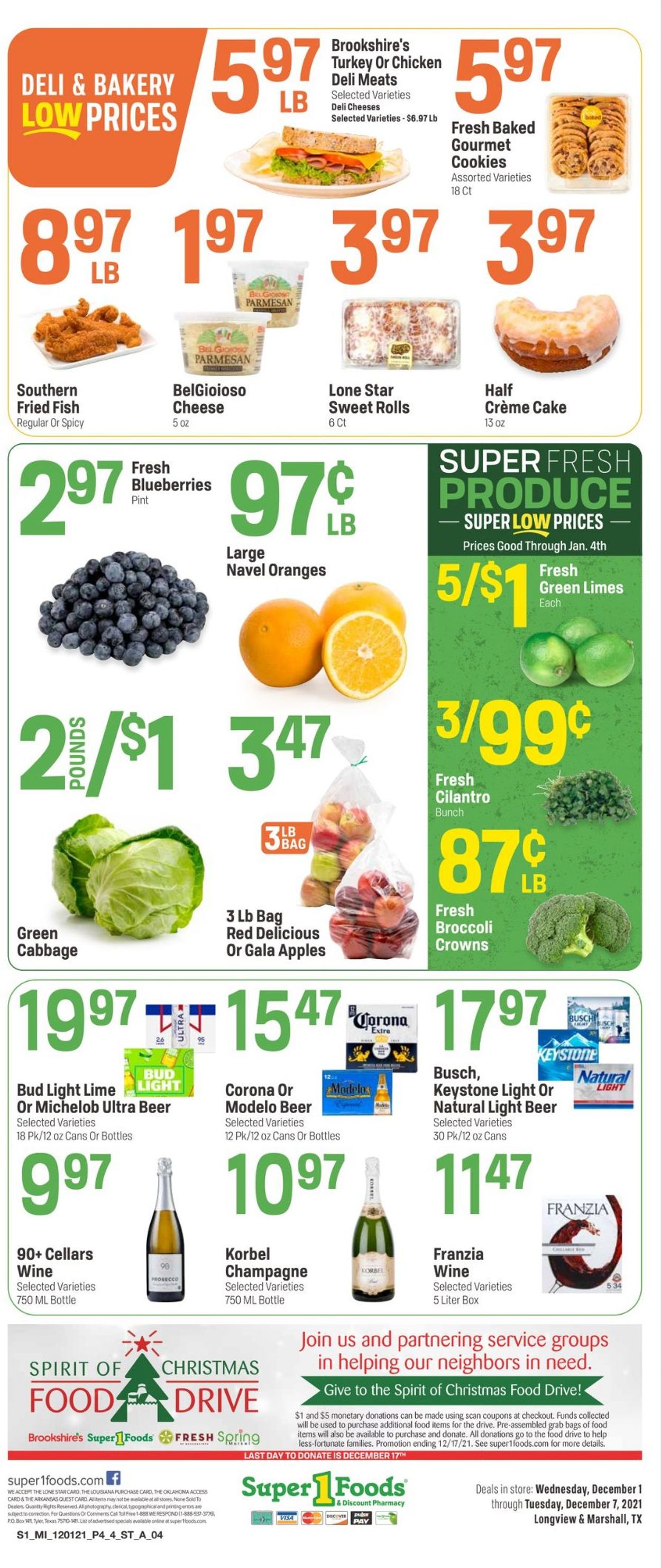 Catalogue Super 1 Foods HOLIDAYS 2021 from 12/01/2021