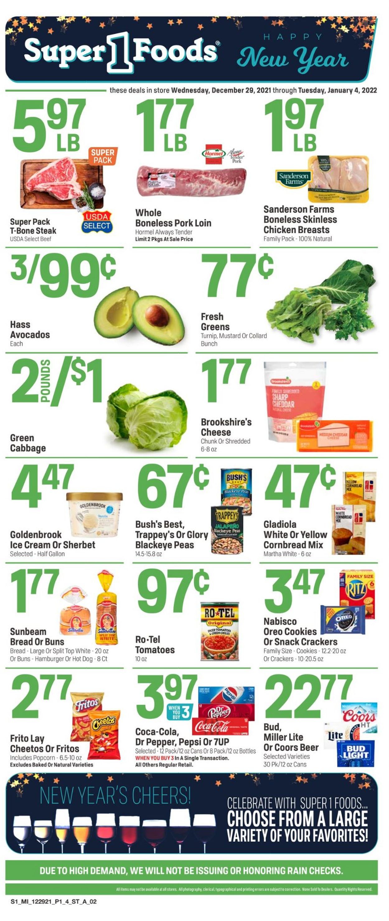 Catalogue Super 1 Foods from 12/29/2021