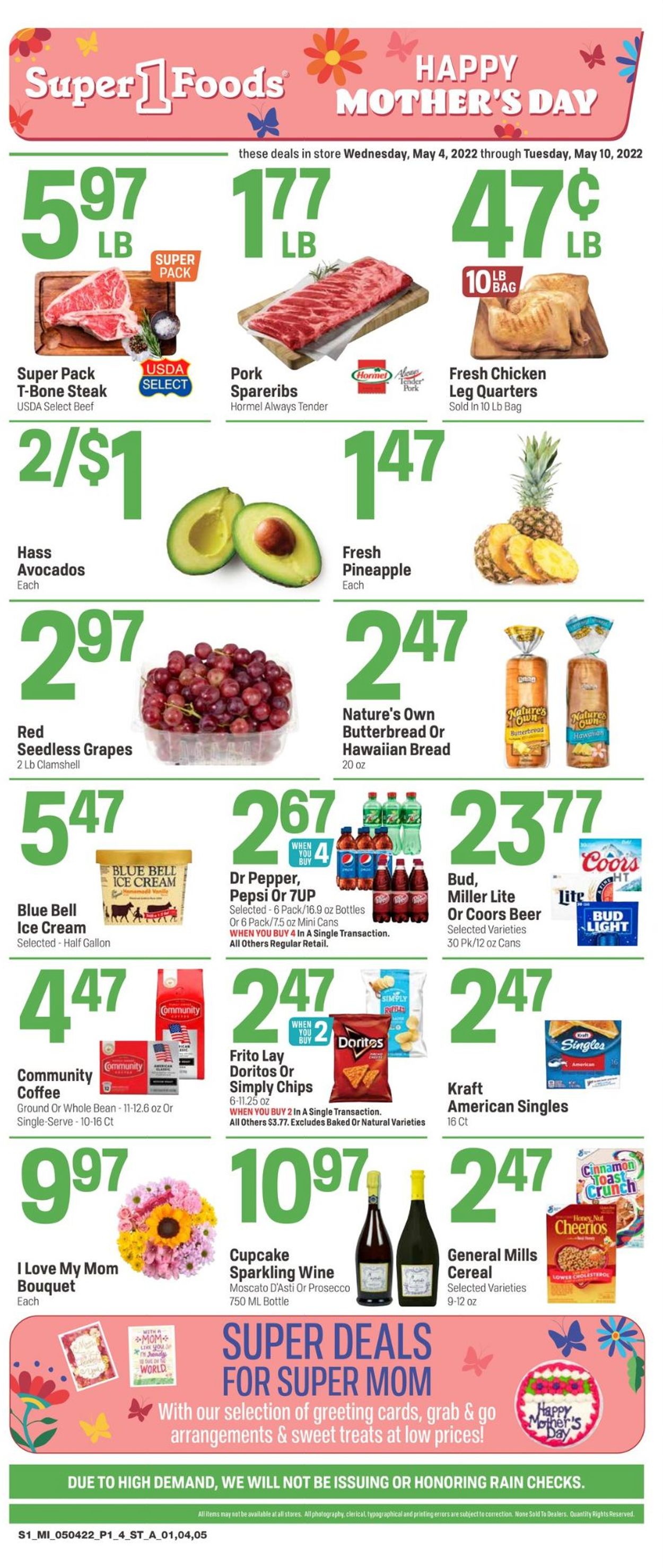 Catalogue Super 1 Foods from 05/04/2022