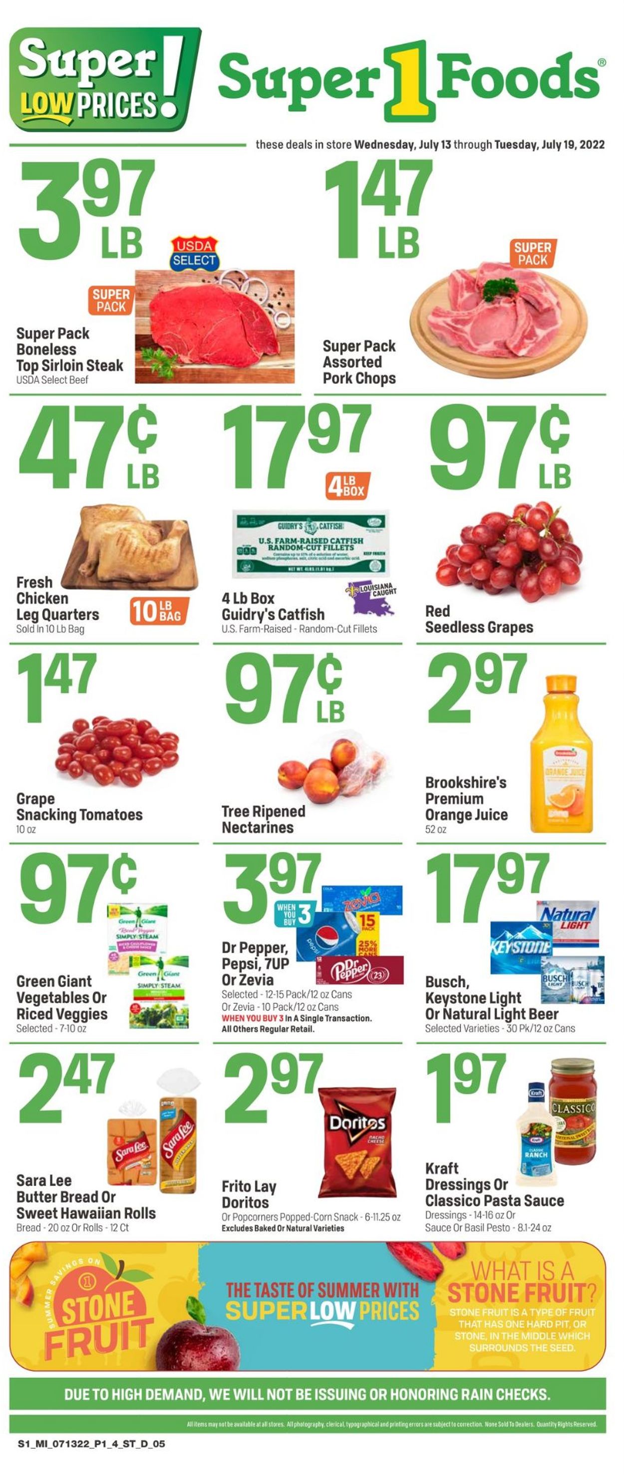 Catalogue Super 1 Foods from 07/13/2022