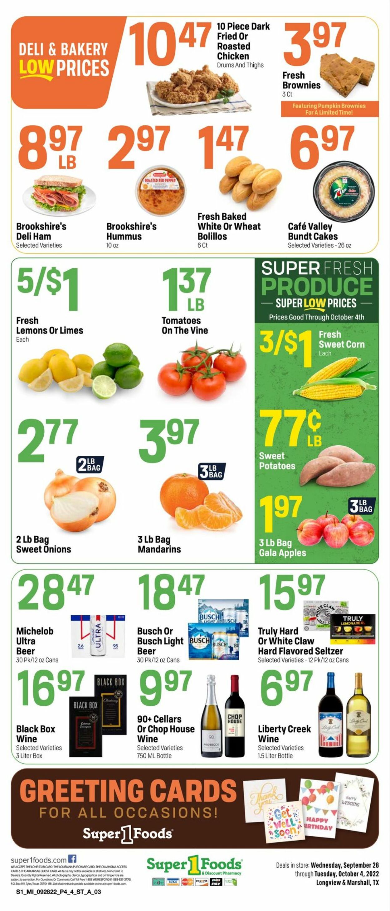 Catalogue Super 1 Foods from 09/28/2022