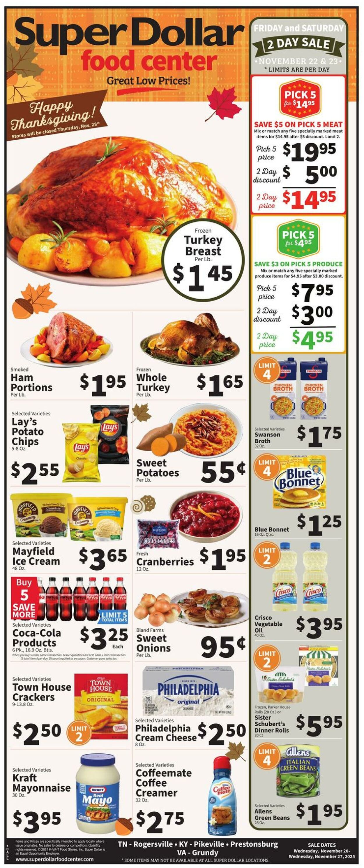 Catalogue Super Dollar Food Center from 11/20/2024