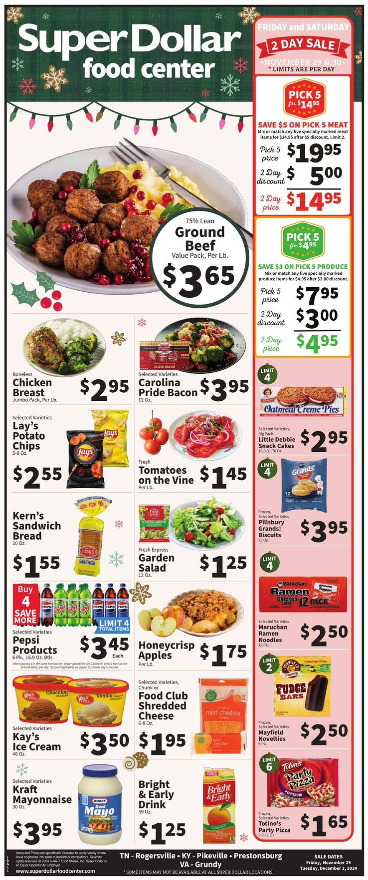 Catalogue Super Dollar Food Center from 11/29/2024