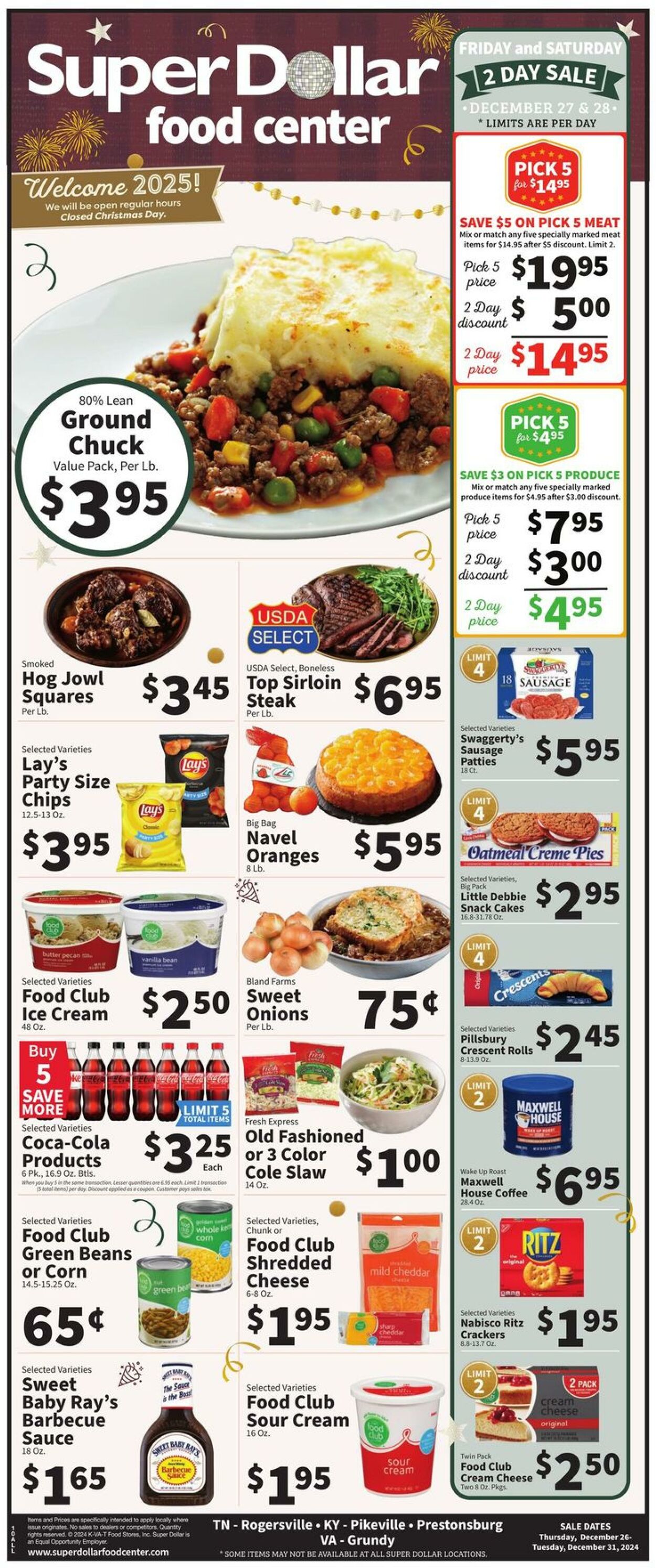 Catalogue Super Dollar Food Center from 12/26/2024