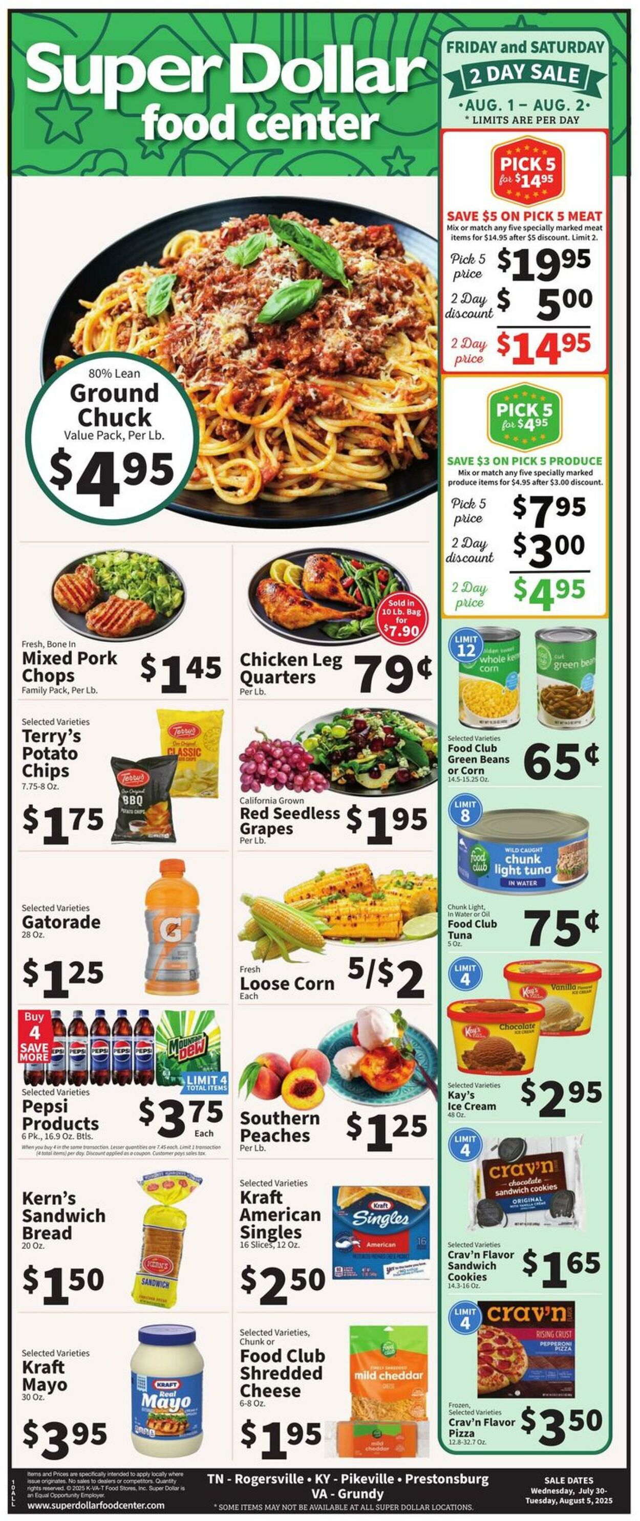 Catalogue Super Dollar Food Center from 07/30/2025