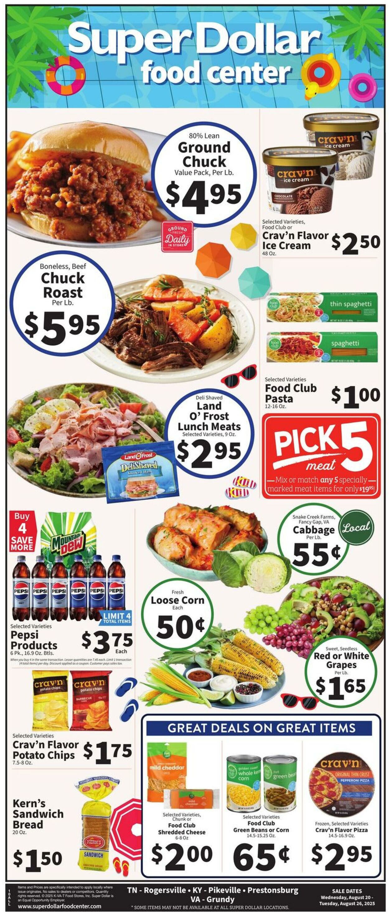 Catalogue Super Dollar Food Center from 08/20/2025