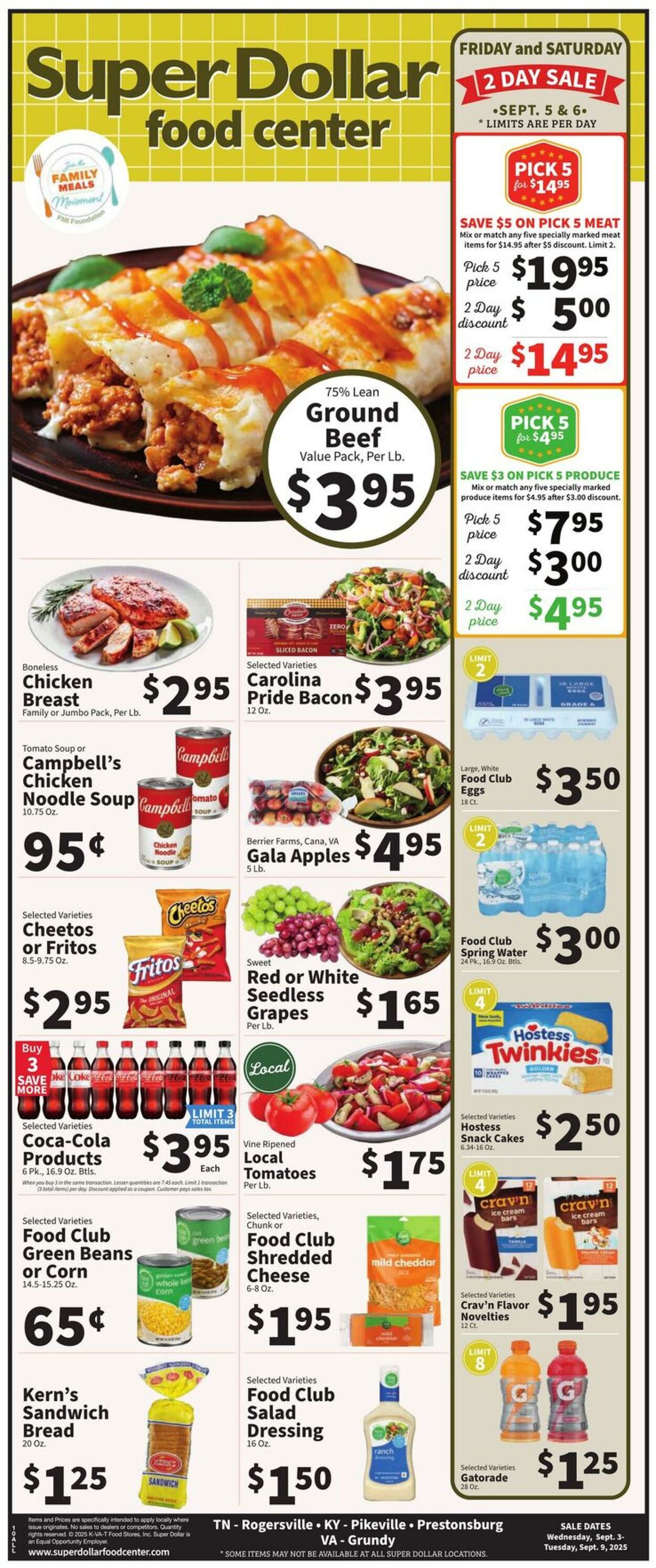 Catalogue Super Dollar Food Center from 09/03/2025