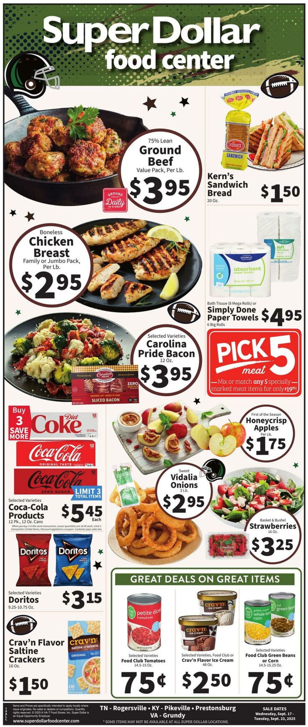 Catalogue Super Dollar Food Center from 09/17/2025