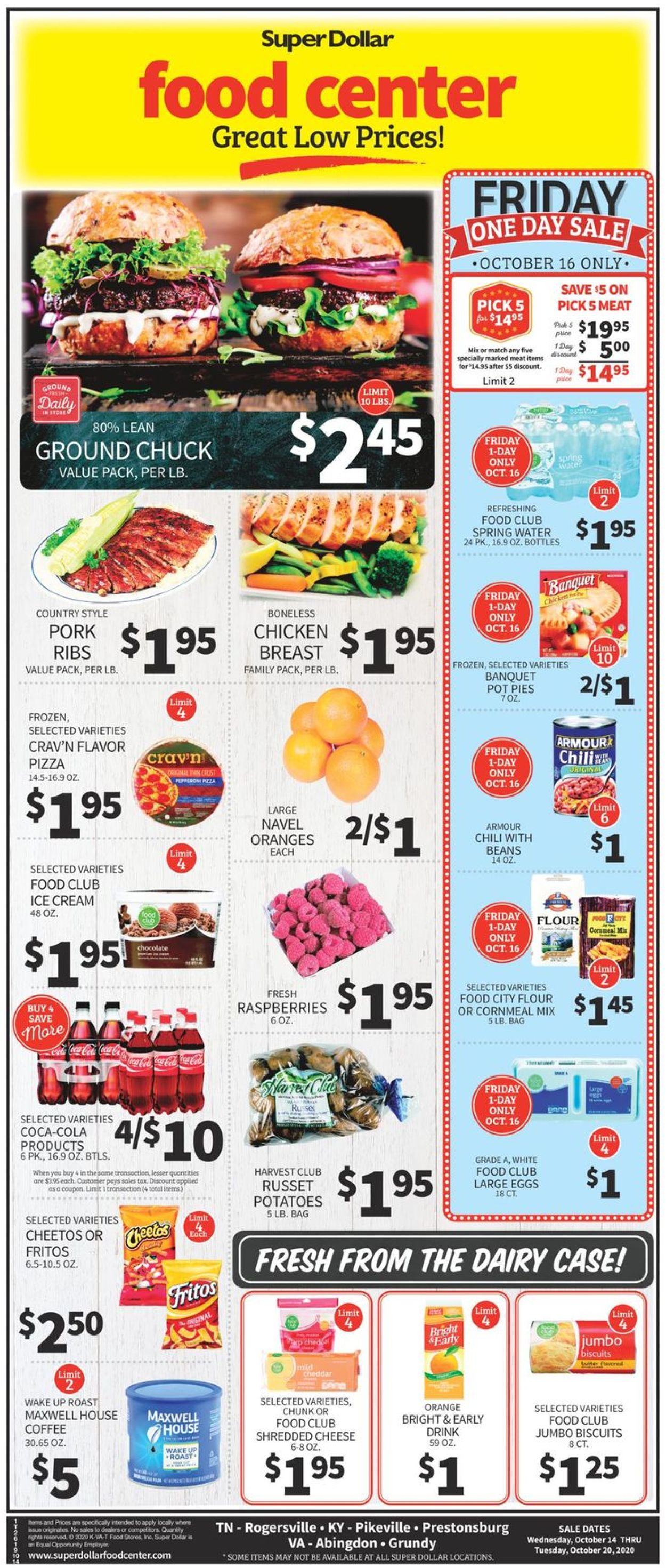Catalogue Super Dollar Food Center from 10/14/2020