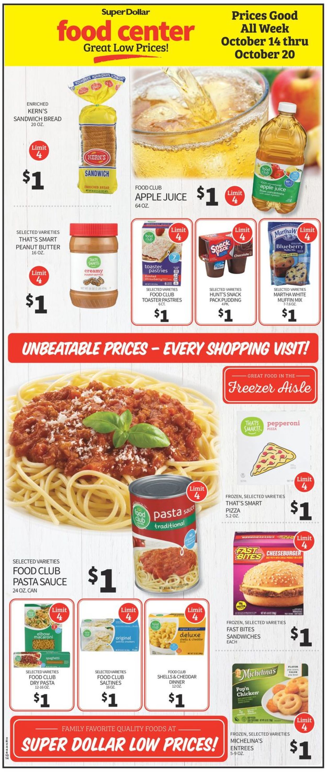 Catalogue Super Dollar Food Center from 10/14/2020