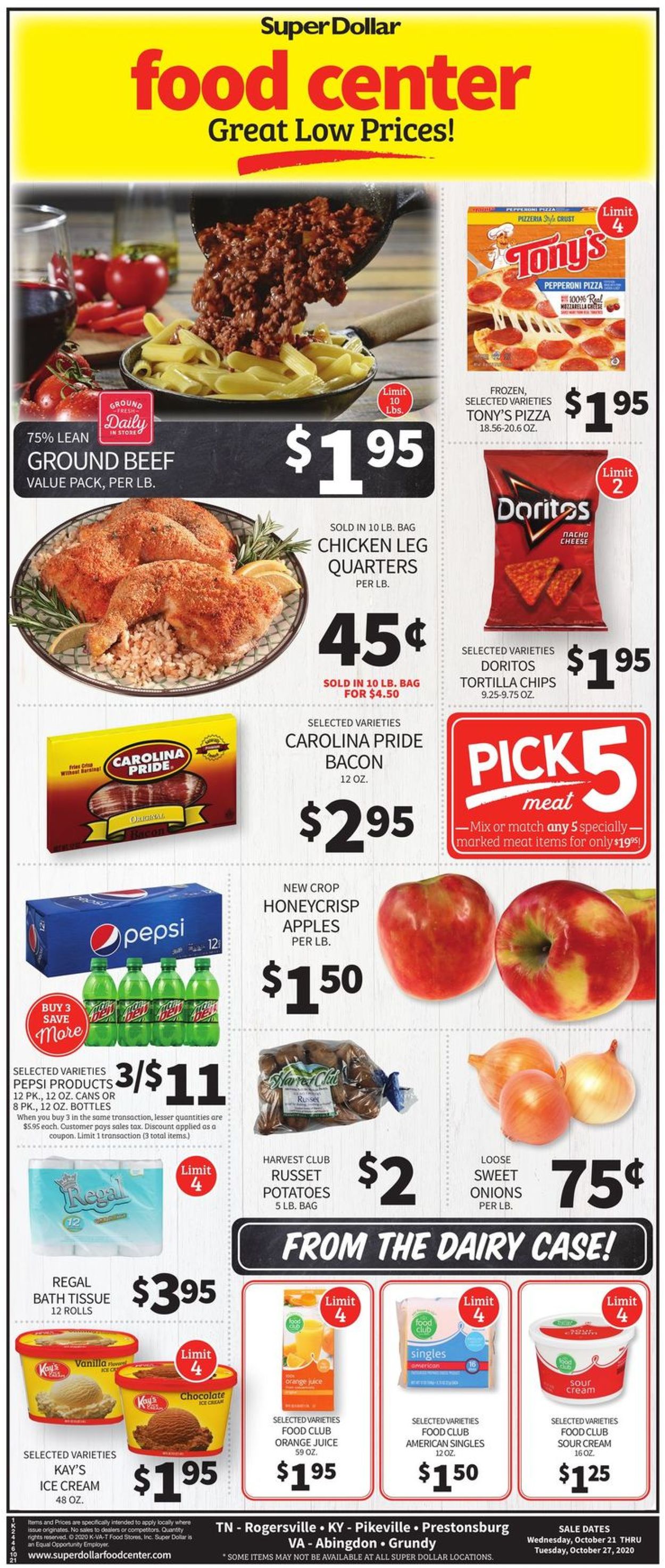Catalogue Super Dollar Food Center from 10/21/2020