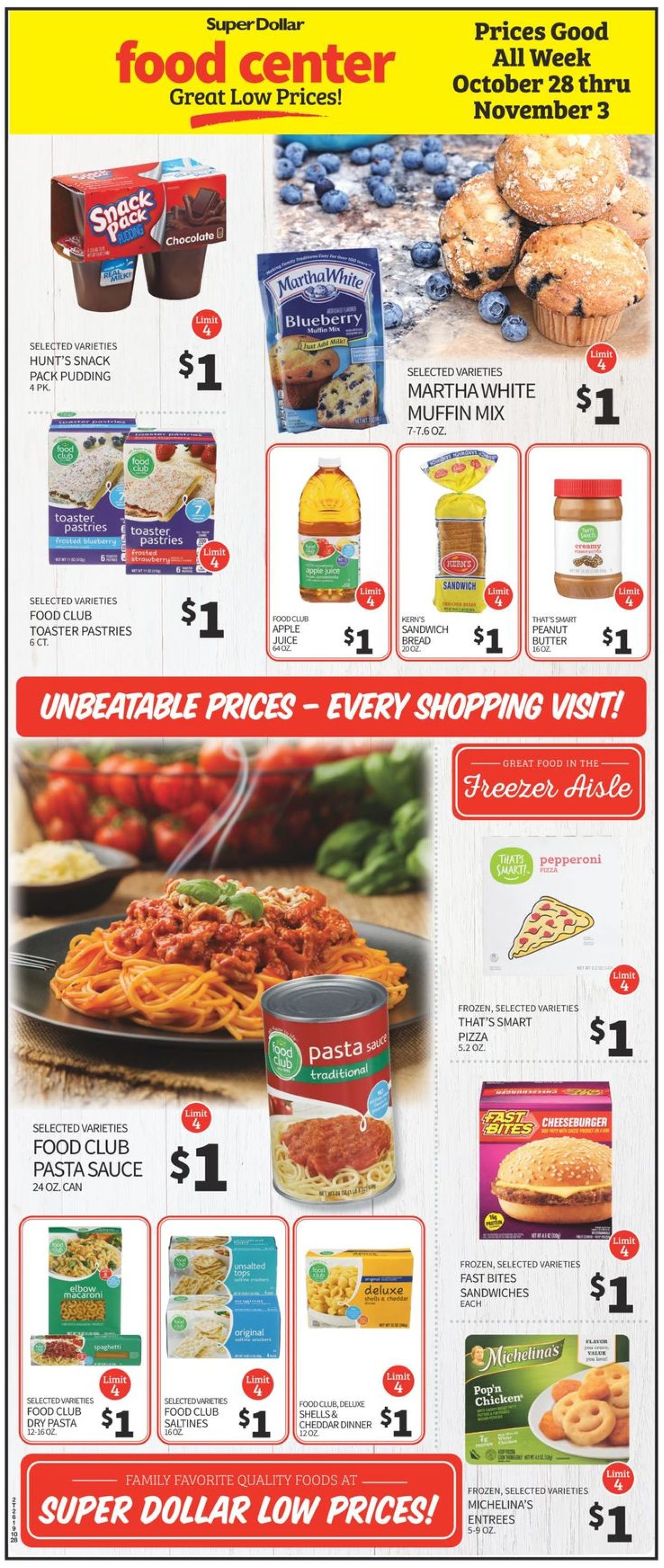 Catalogue Super Dollar Food Center from 10/28/2020