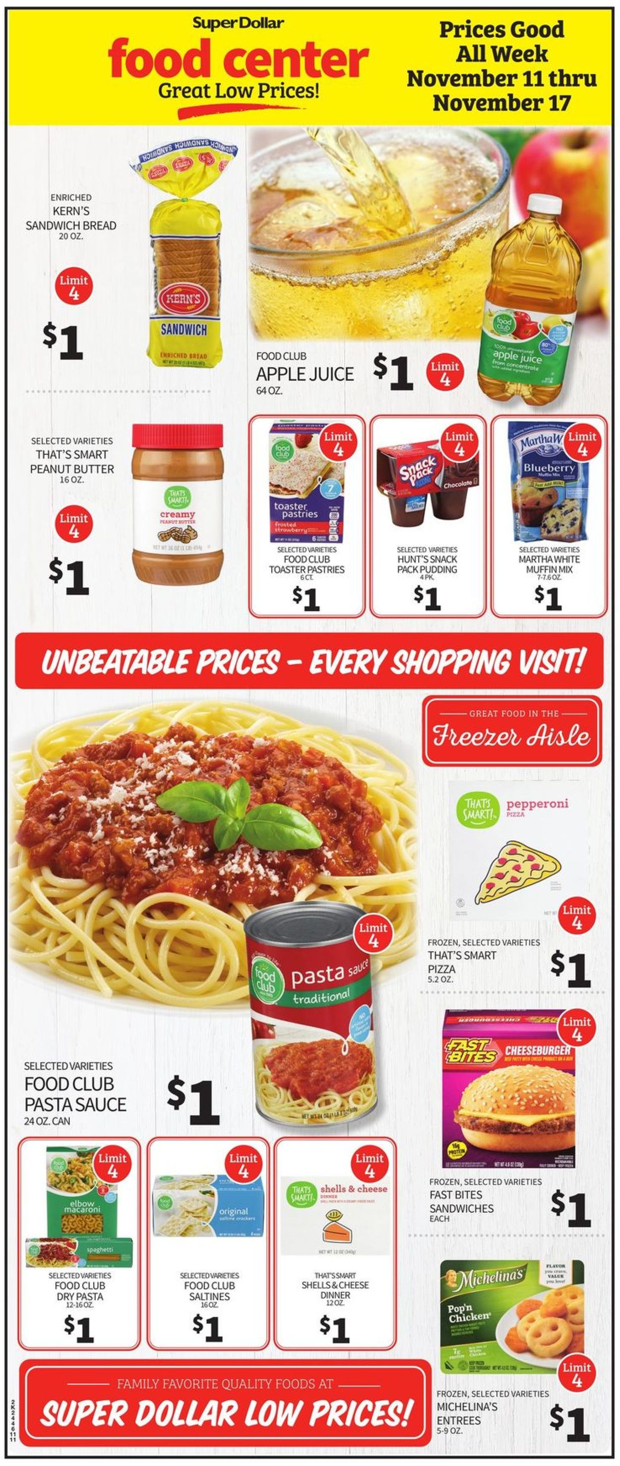 Catalogue Super Dollar Food Center from 11/11/2020