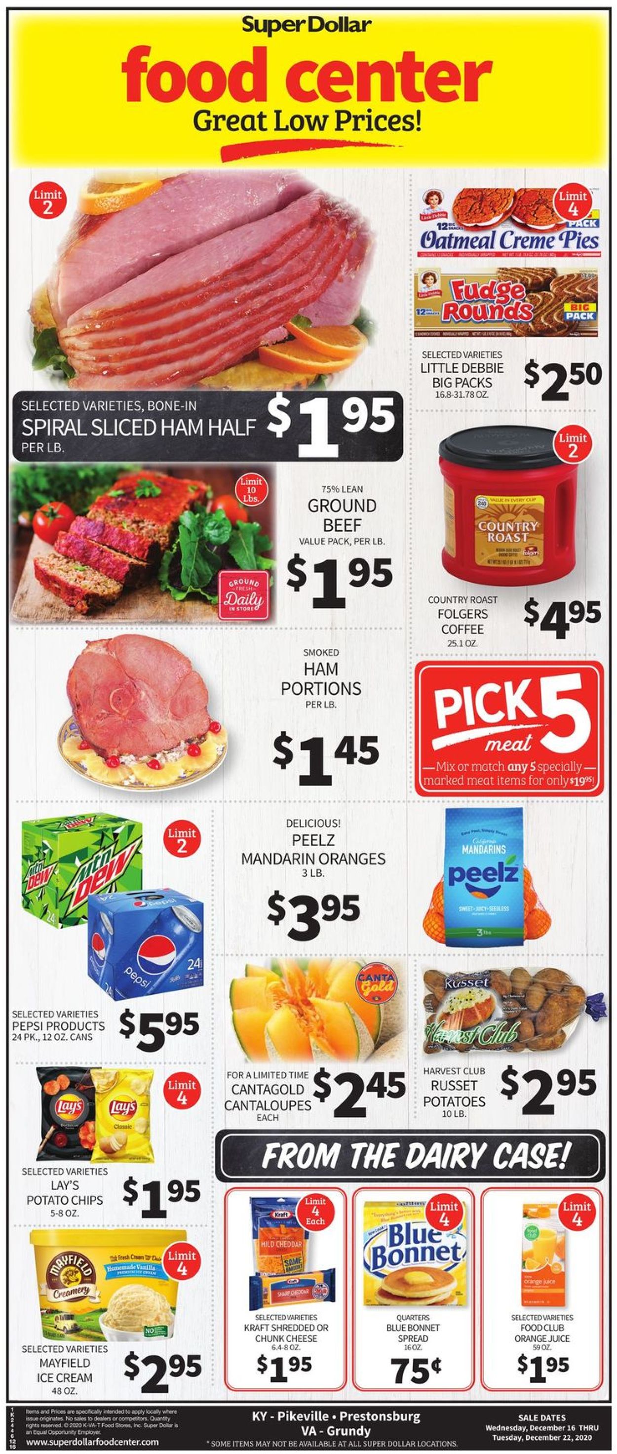 Catalogue Super Dollar Food Center from 12/16/2020