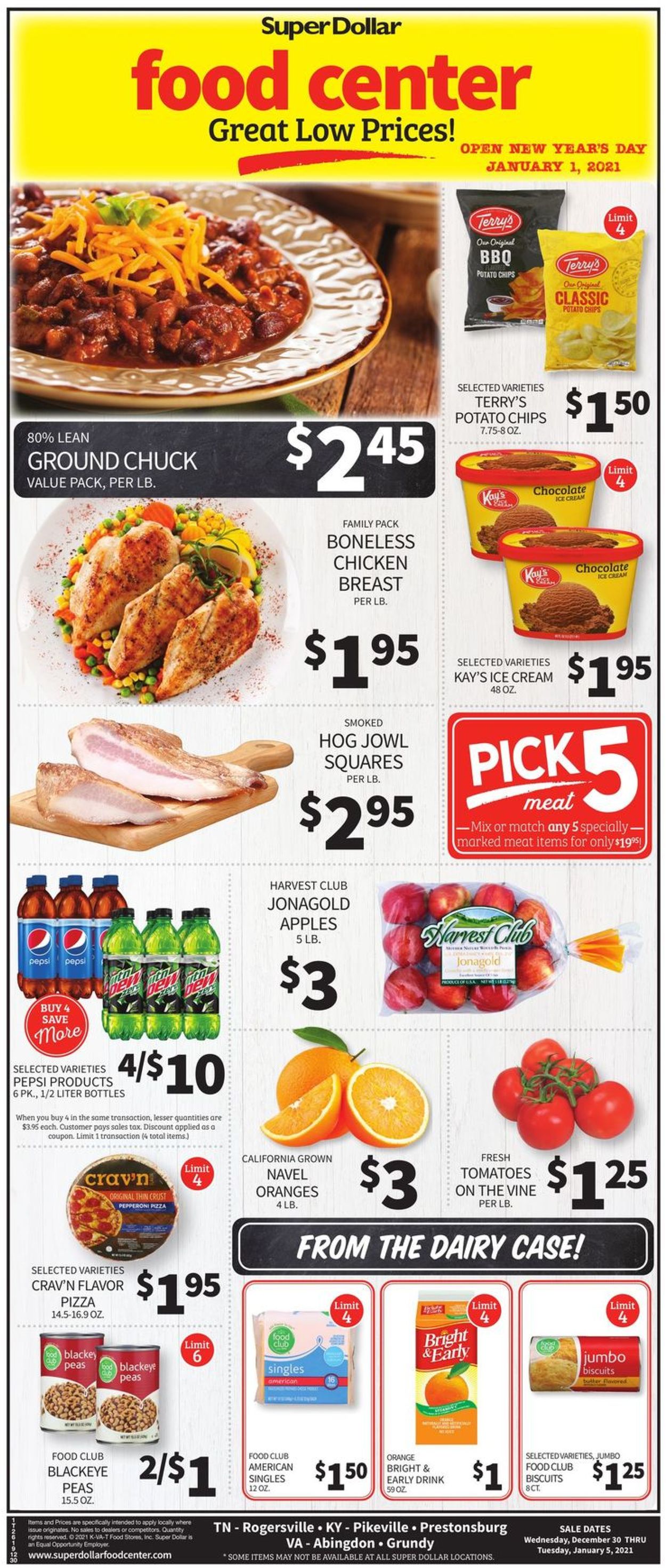 Catalogue Super Dollar Food Center from 12/30/2020