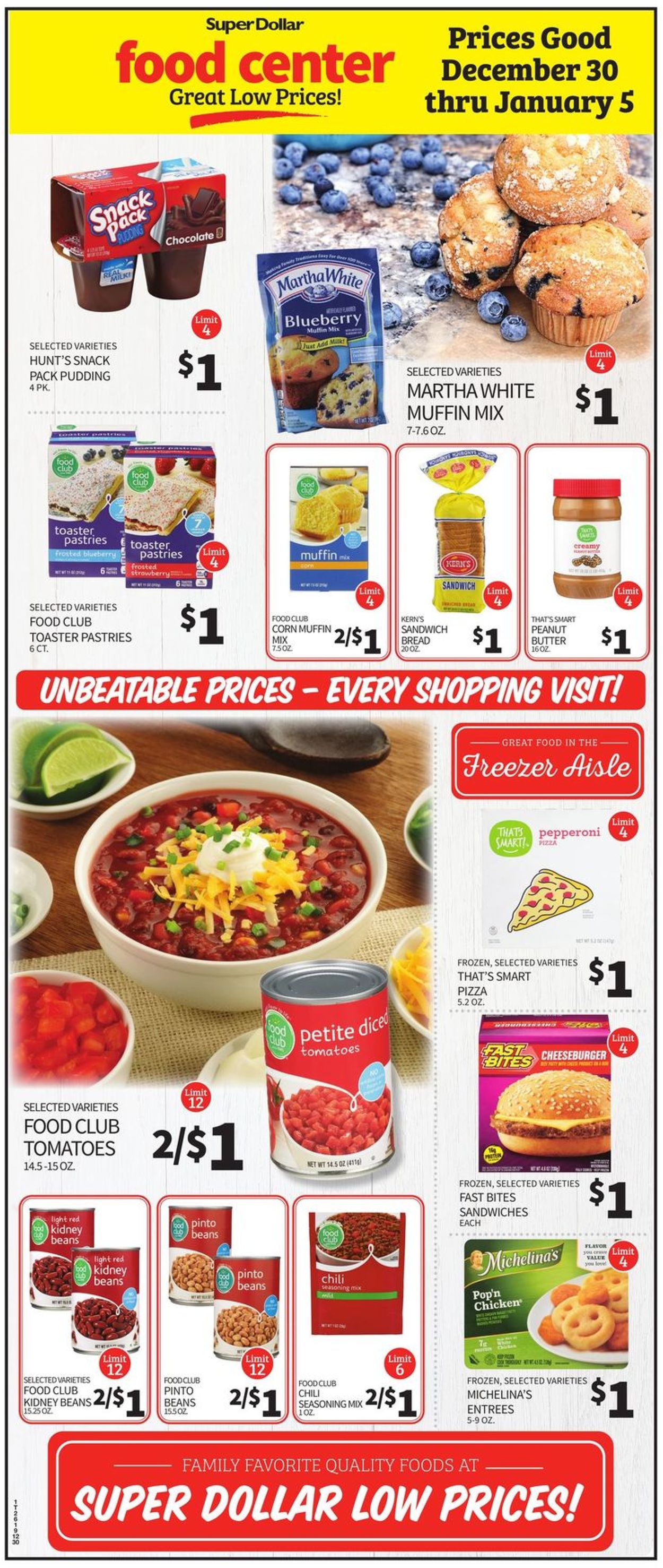 Catalogue Super Dollar Food Center from 12/30/2020