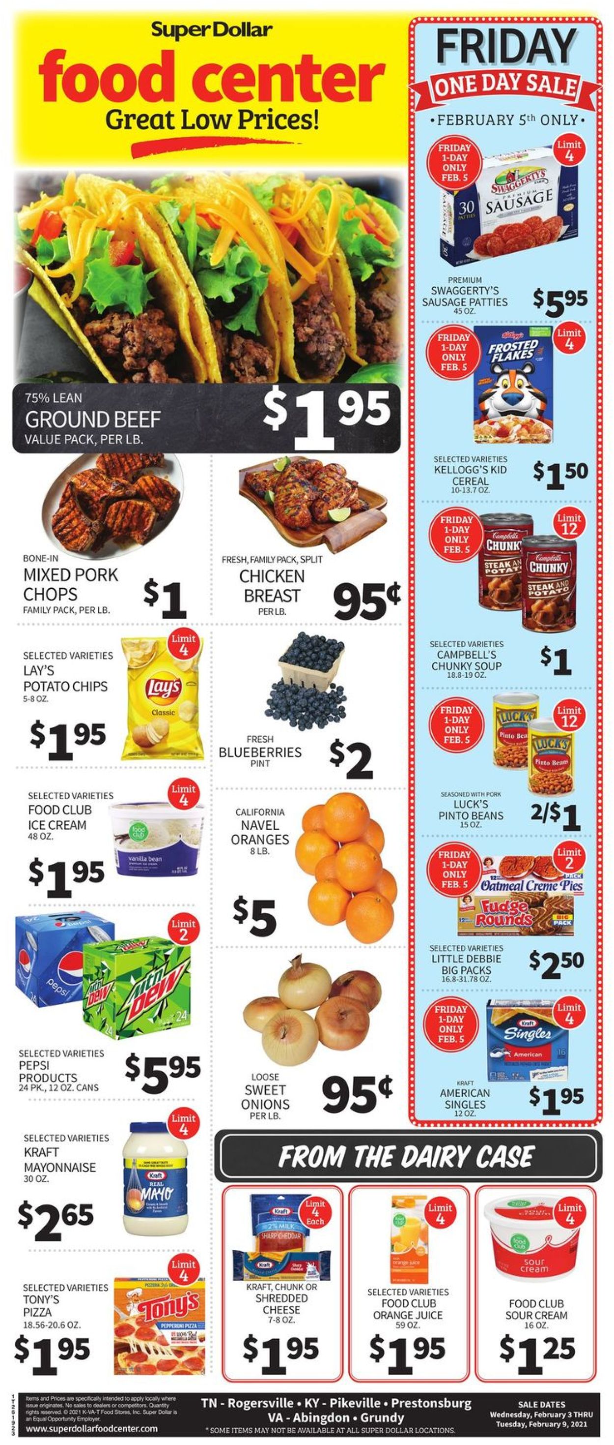 Catalogue Super Dollar Food Center from 02/03/2021