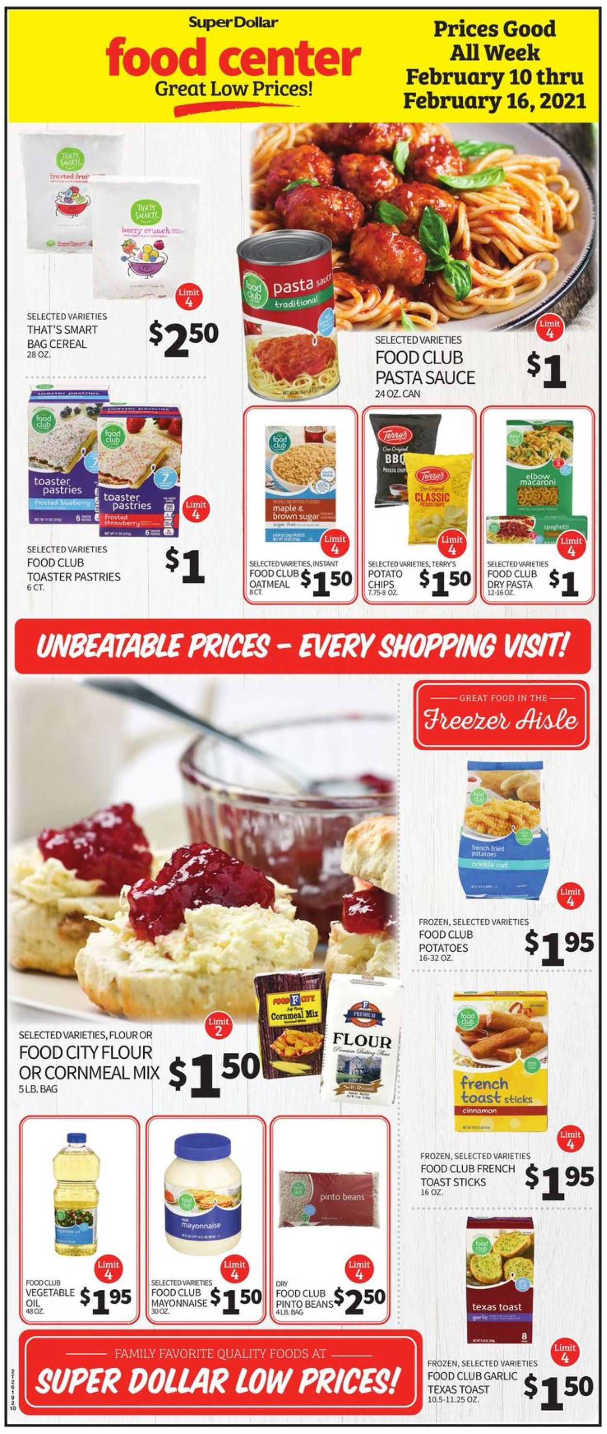 Catalogue Super Dollar Food Center from 02/10/2021