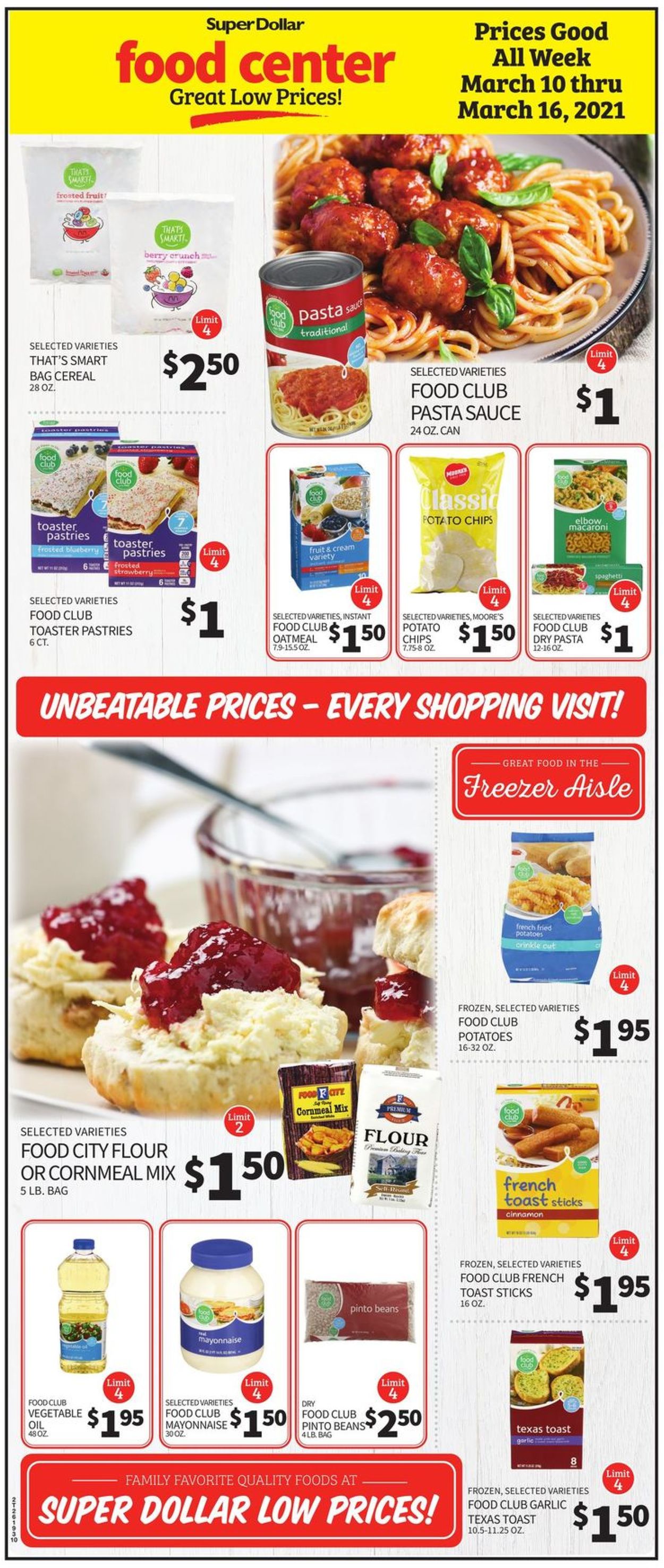 Catalogue Super Dollar Food Center from 03/10/2021