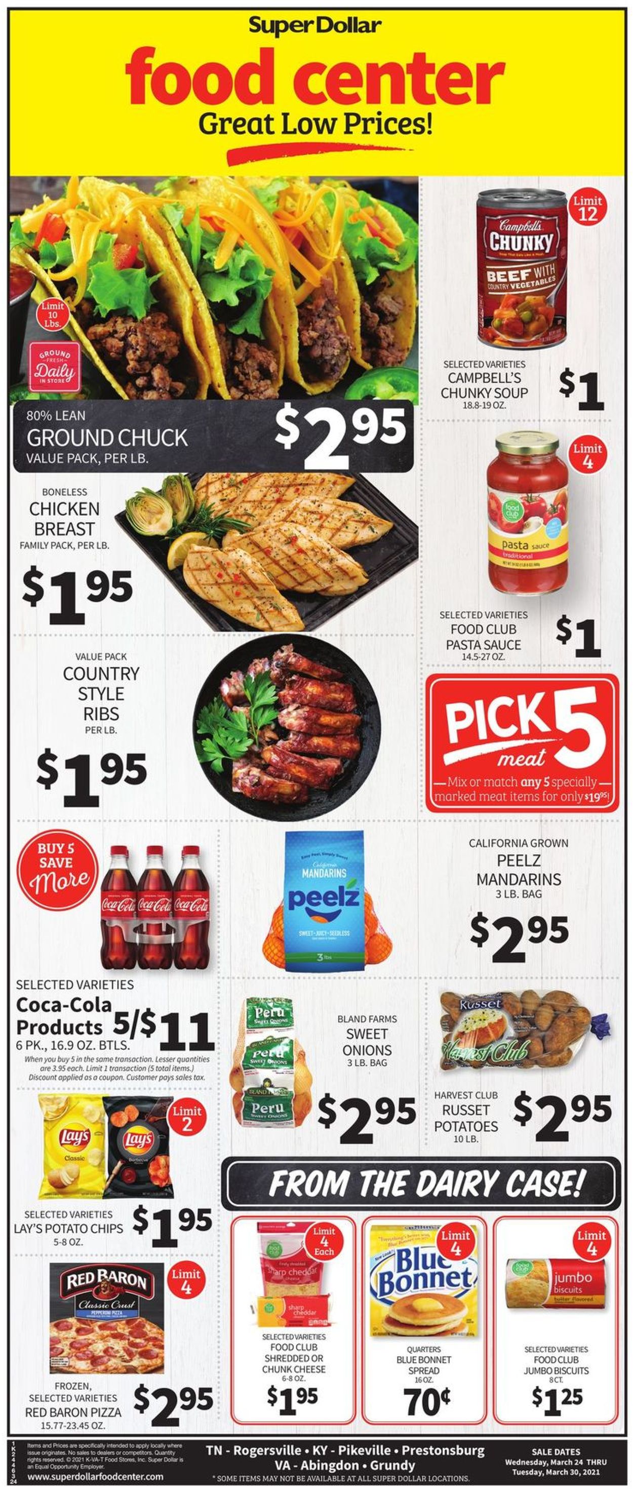 Catalogue Super Dollar Food Center from 03/24/2021