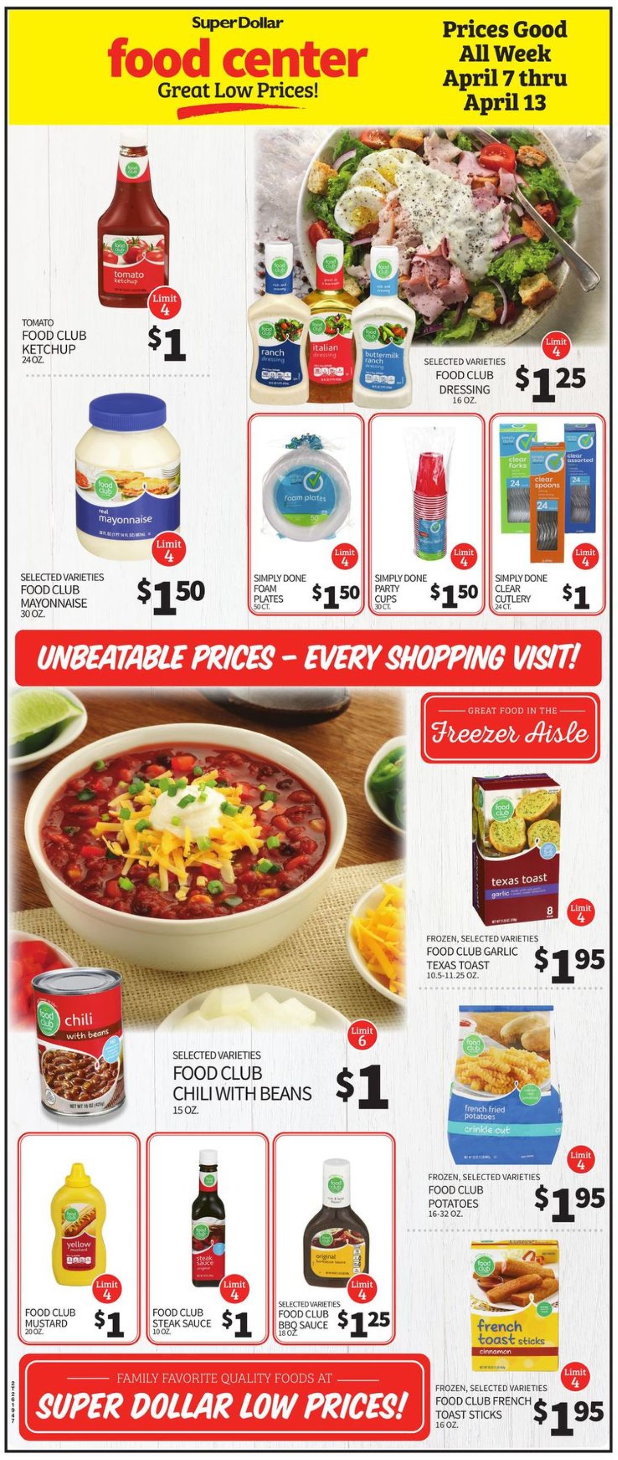 Catalogue Super Dollar Food Center from 04/07/2021