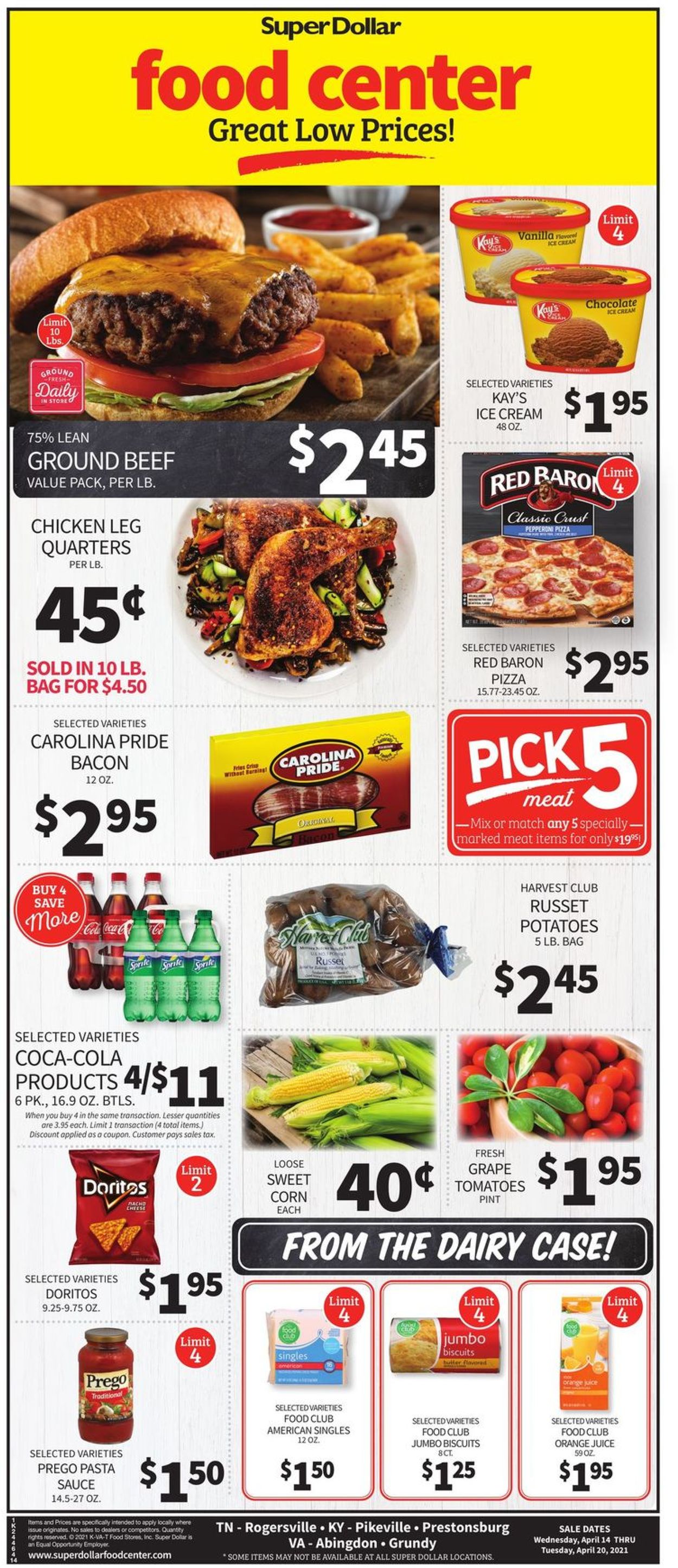 Catalogue Super Dollar Food Center from 04/14/2021
