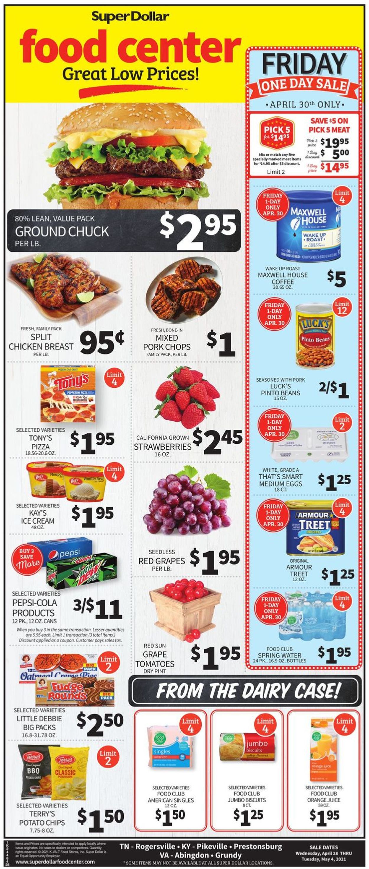 Catalogue Super Dollar Food Center from 04/28/2021