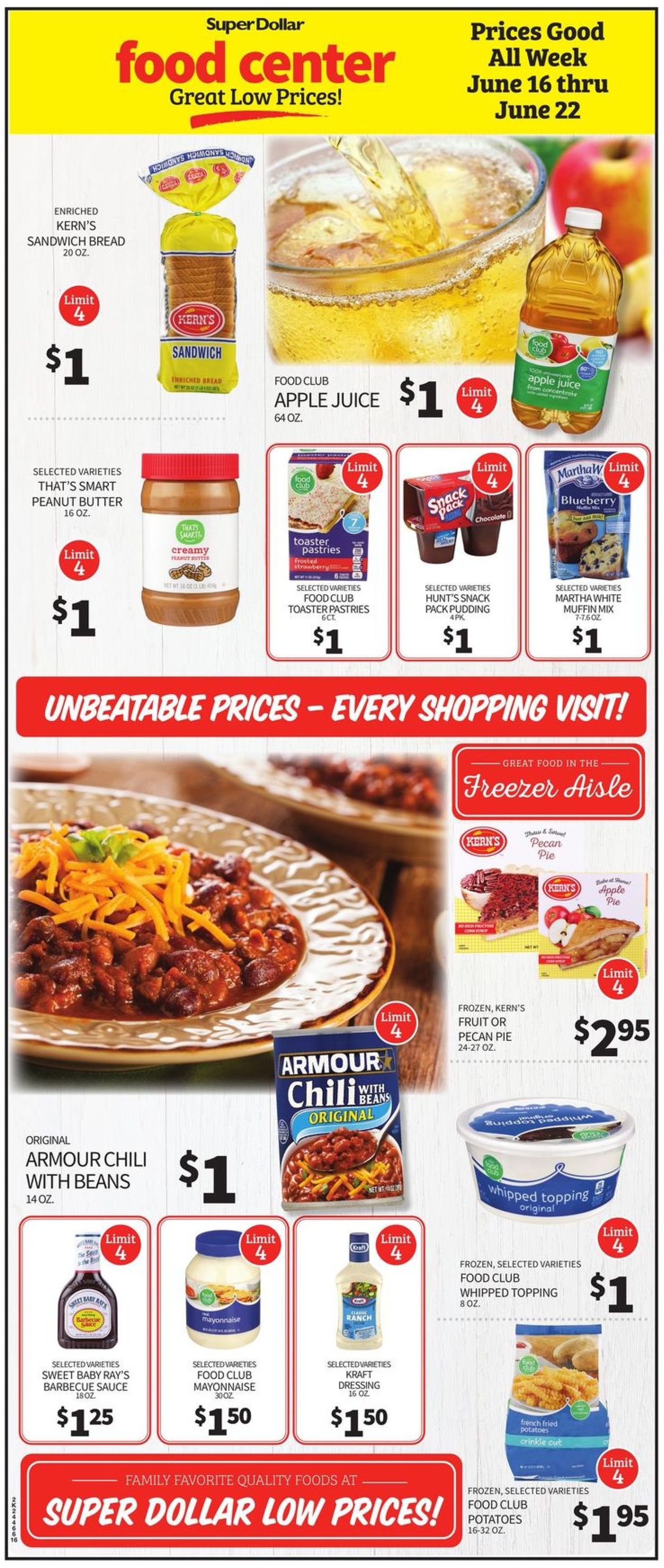 Catalogue Super Dollar Food Center from 06/16/2021